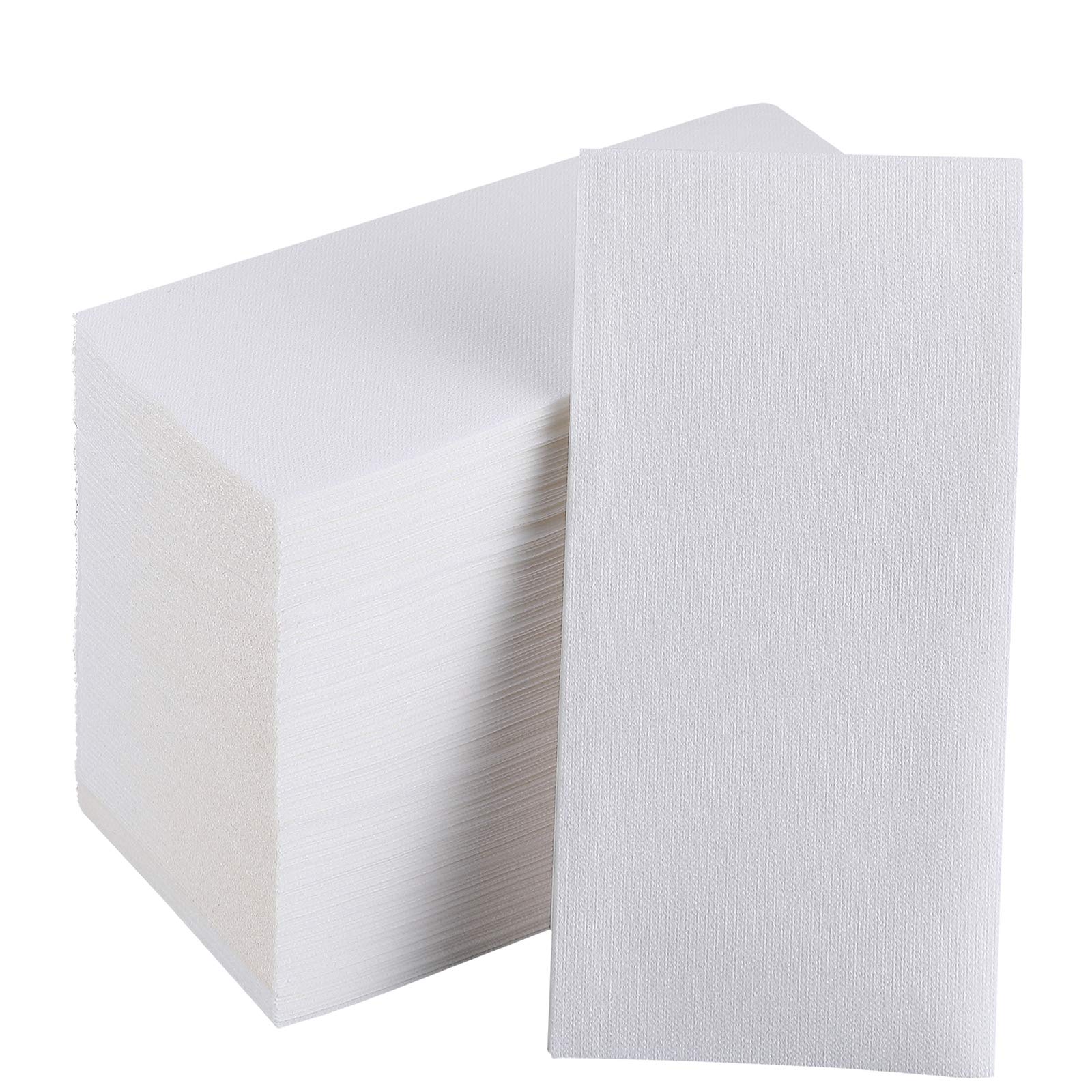 [100 Pack] Focusline Disposable Bathroom Napkins White, Linen Feel Guest Towels, Wedding Napkins, Paper Napkins, Soft And Absorb