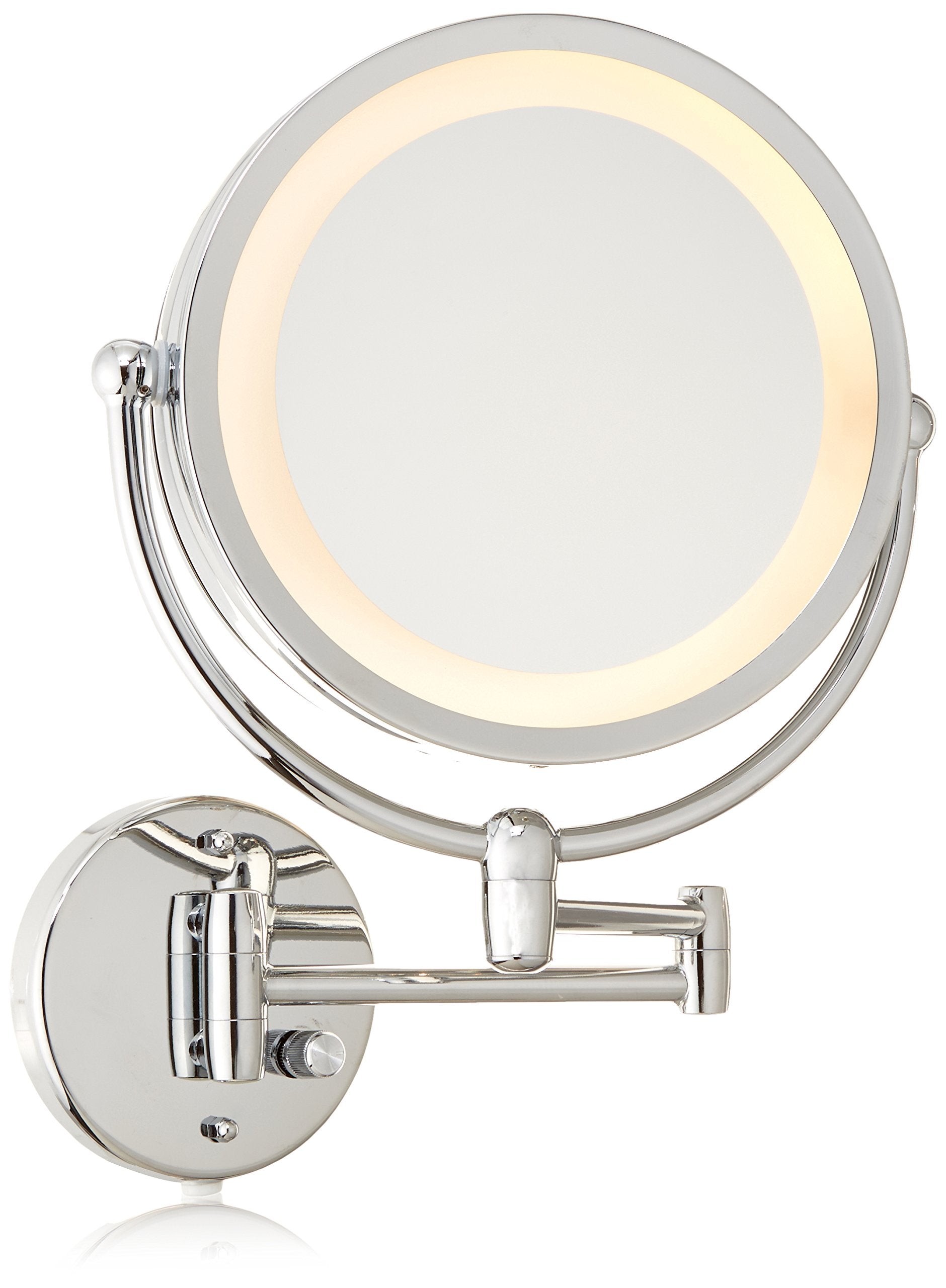 Danielle Revolving Wall-Mounted Day/Night Lighted Mirror, 10X Magnification, Chrome