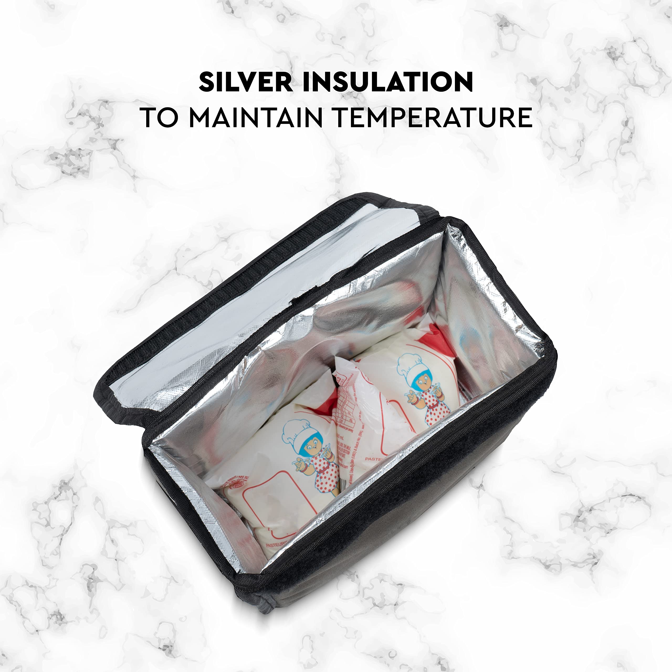 SHOPOFLUX Milk Bag for Door Hanging | Insulated and Waterproof Door Hanging Bag for Milk Sachets and Bottles Storage with Pocket