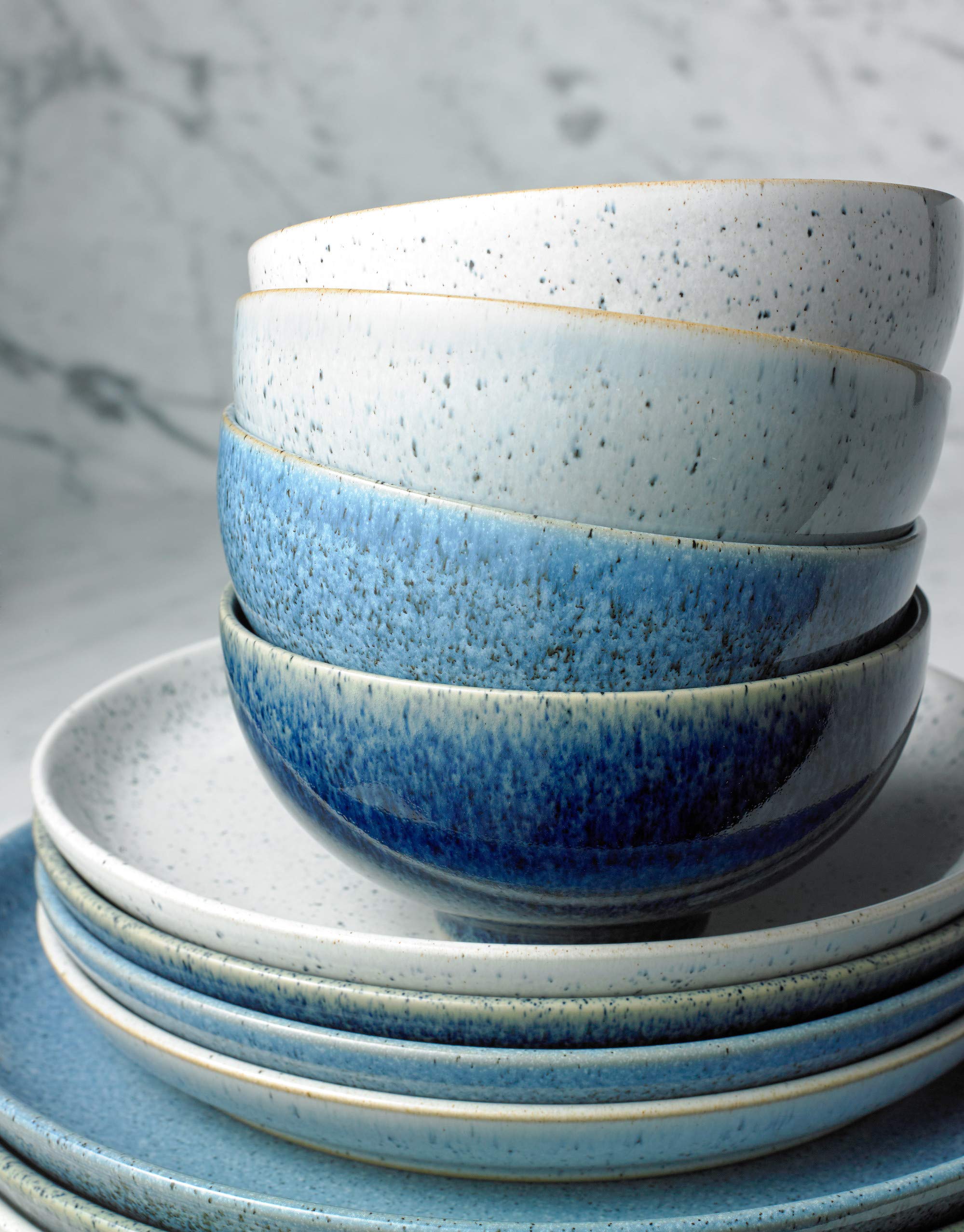 Denby Studio Blue 4 Piece Medium Plate Set, 21 Centimeters