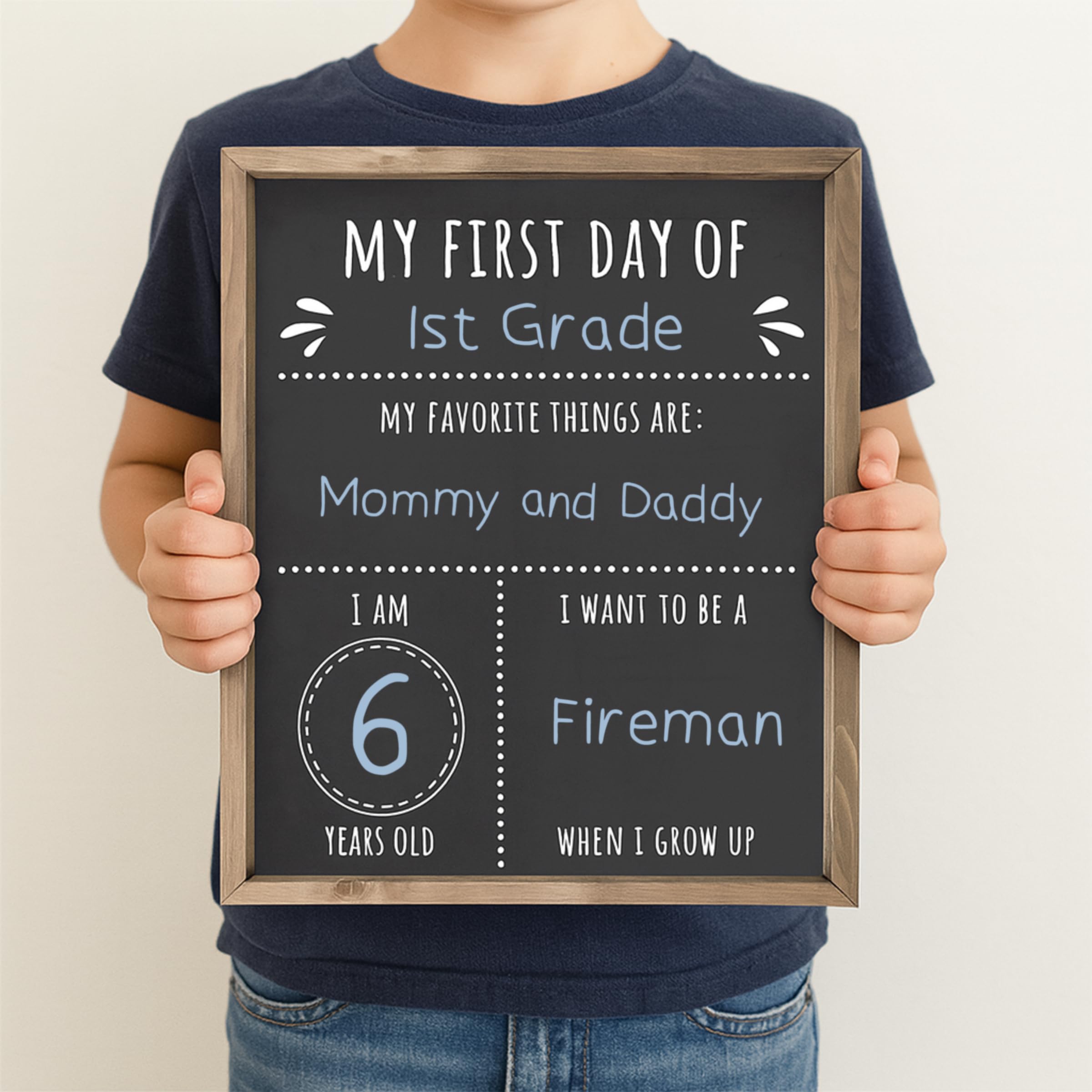First Day of School Framed Rustic Sign 10x12