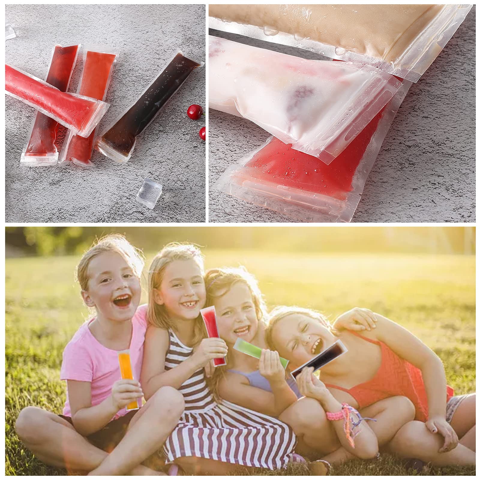 Popsicle Molds Bags Diy Disposable Ice Pop Bags Mold Bags Homemade Ice Lolly Bags With Silicone Funnel Freeze Snacks Freezer Tub