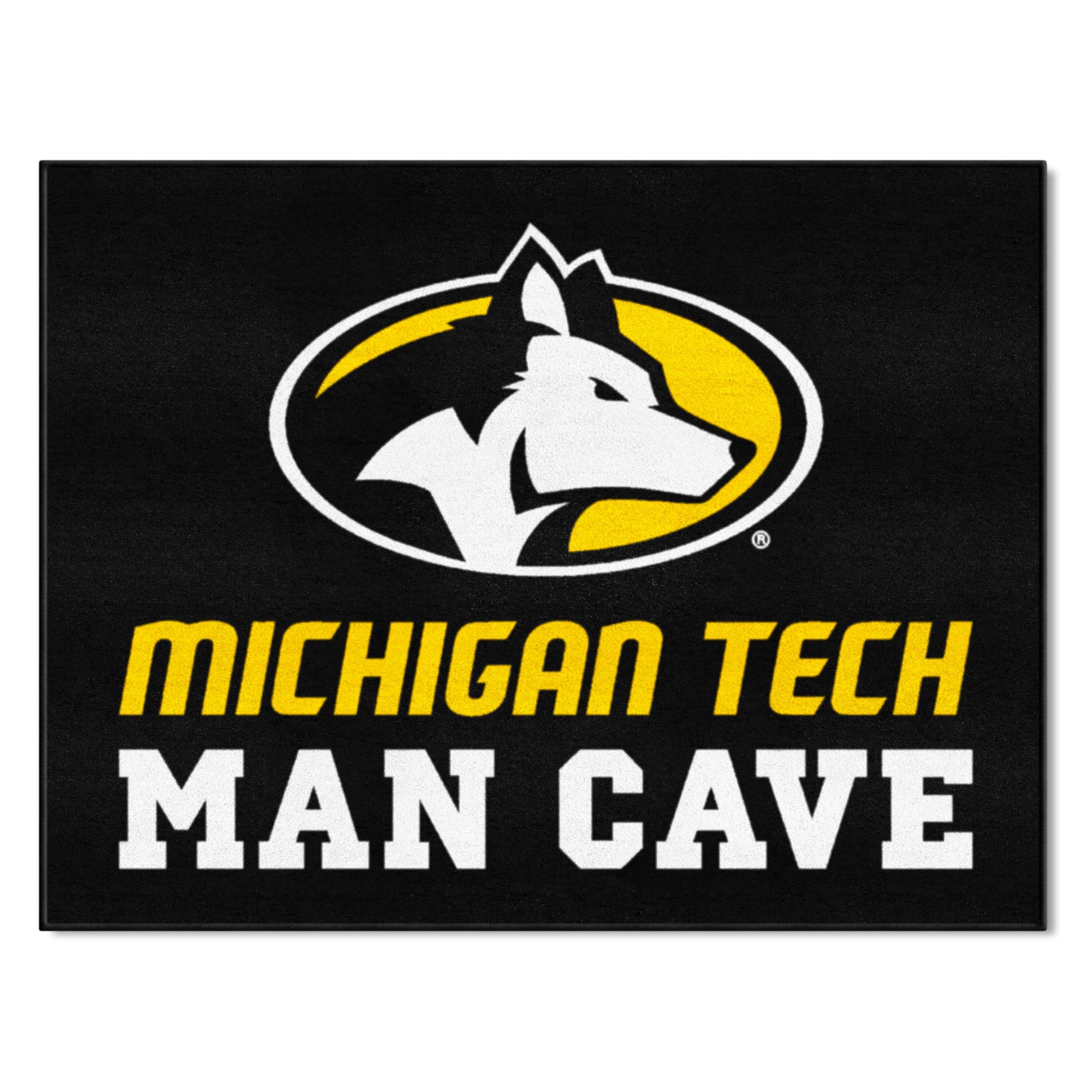 FANMATS 22083 Michigan Tech University All-Star Mat - Man Cave | Black | 33.75x42.5 | Husky with Wordmark Primary Logo