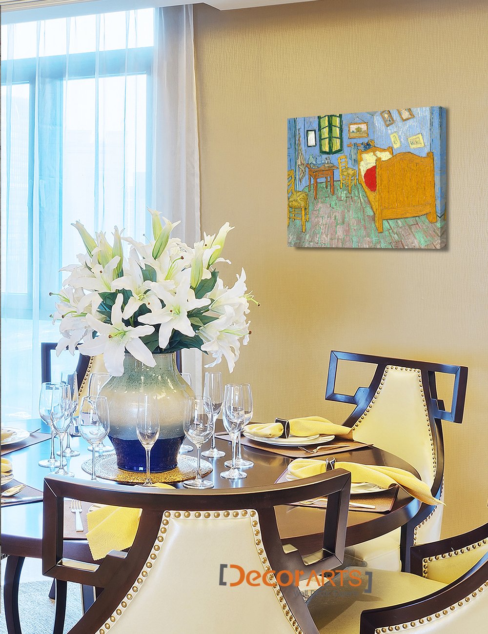 Decorarts - Bedroom In Arles (Third Version), Vincent Van Gogh Art Reproduction. Giclee Canvas Prints Wall Art For Home Decor 20