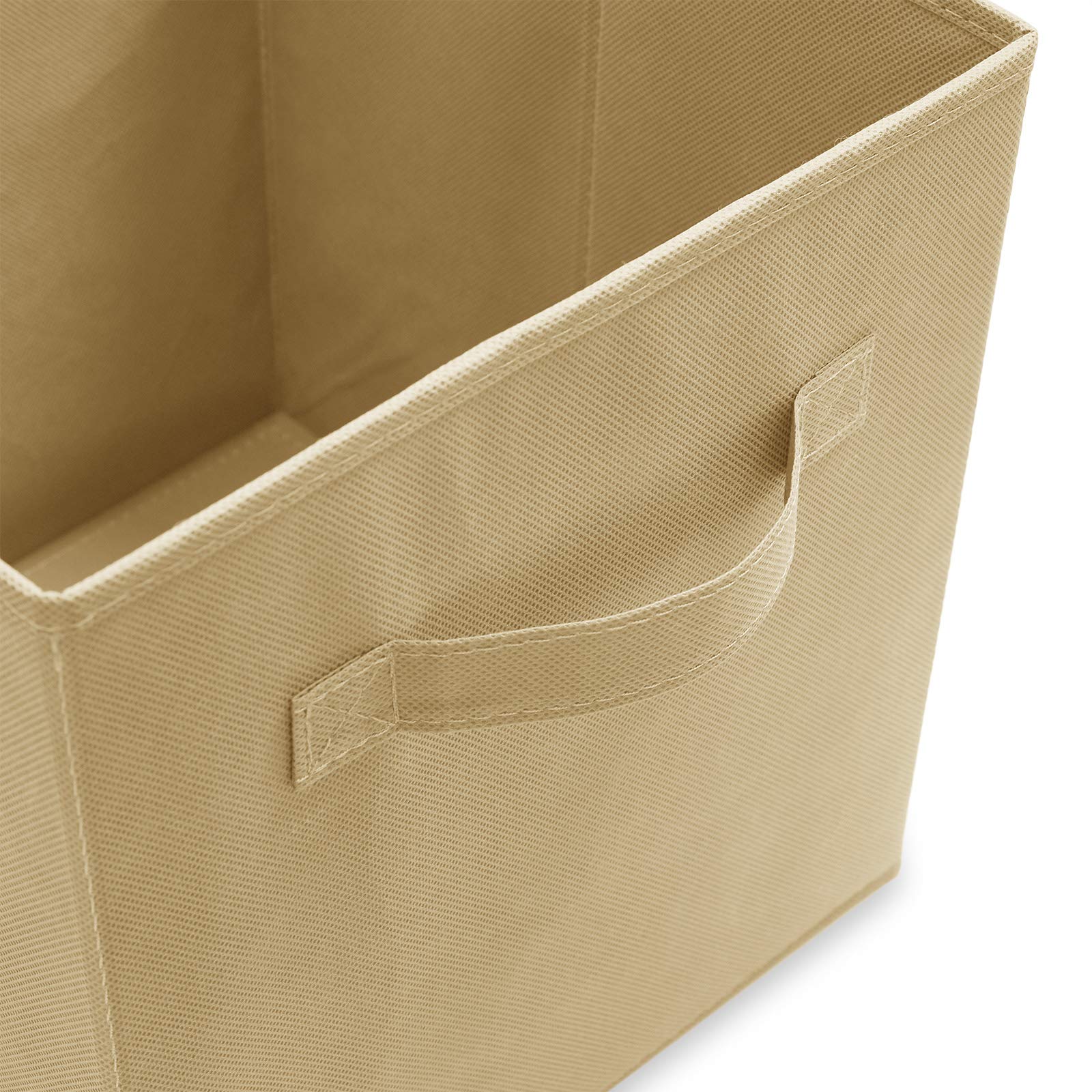 Casafield Set of 6 Collapsible Fabric Cube Storage Bins  Sandy Beige - 11'' Foldable Cloth Baskets for Shelves  Cubby Organizers & More