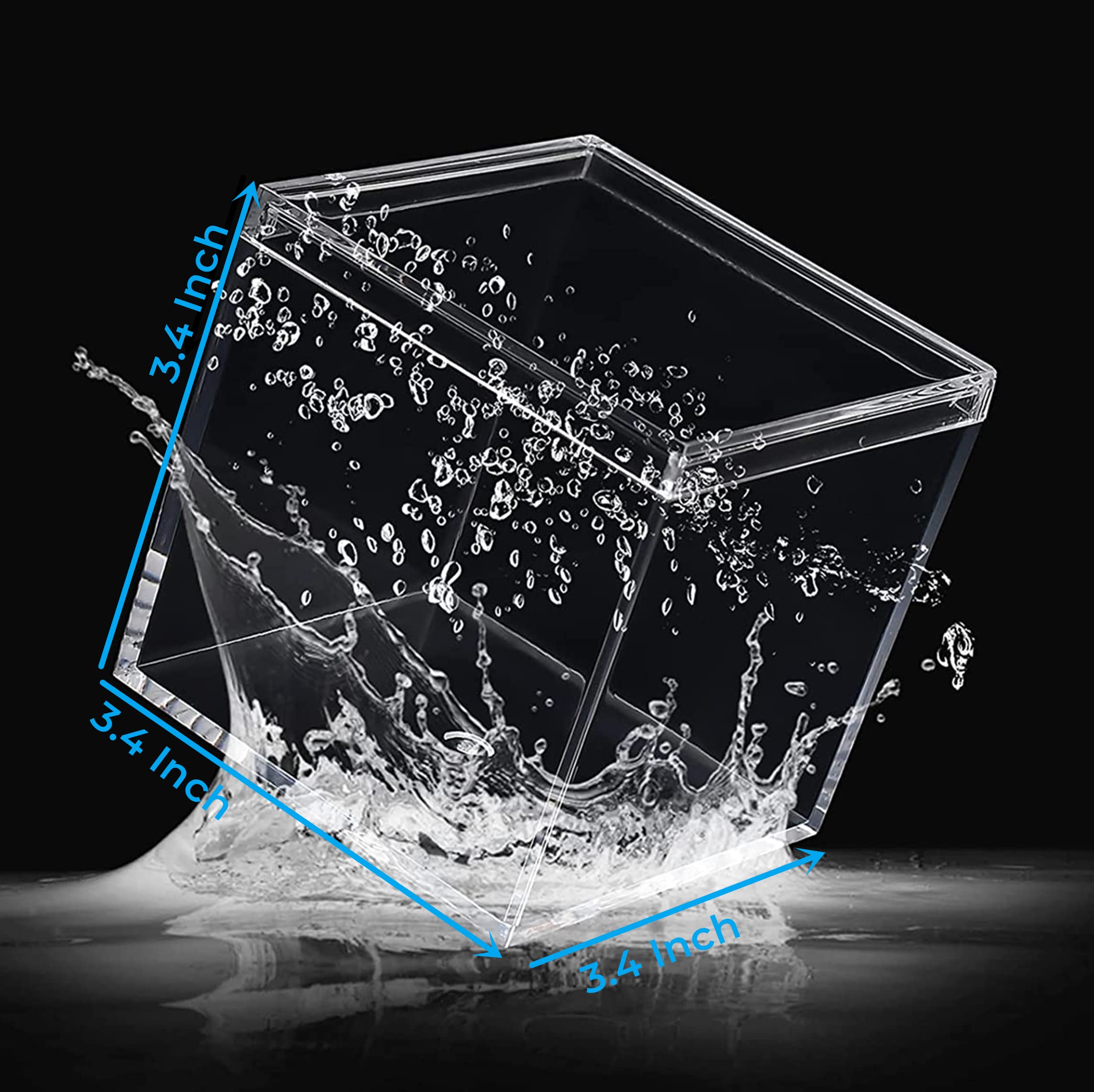 KissYou Acrylic Box Clear Square Cube 12 Pieces Jewelry Storage Contanier Small Plastic Halloween Candy Boxes Jewelry Containers