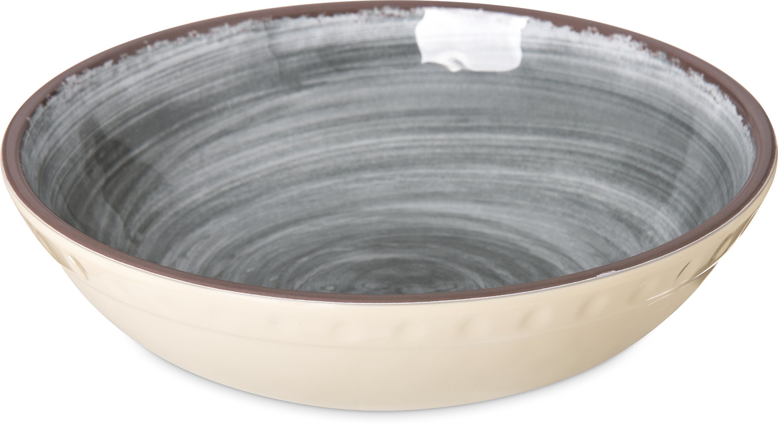 Carlisle Foodservice Products Mingle Reusable Plastic Bowl Cereal Bowl With Pottery Style For Home And Restaurant, Melamine, 32