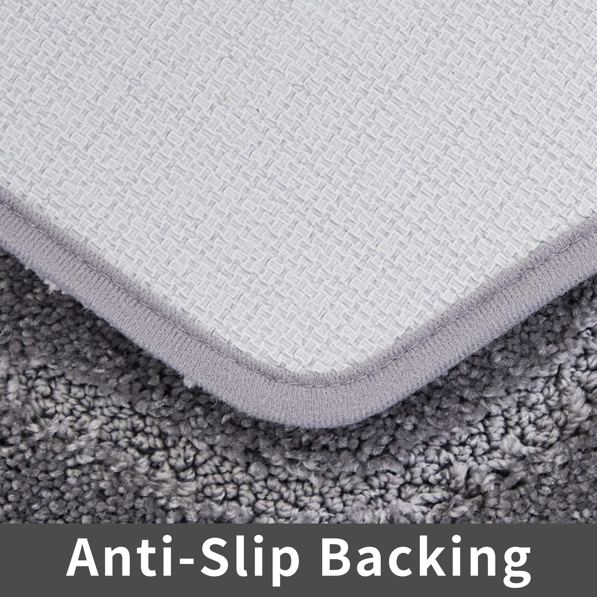 COSY HOMEER Extra Thick Bath Linen Sets Rugs for Bathroom - Anti-Slip Bath Mats Soft Plush100% Strong Polyester Living Room Bedroom Water Absorbent(Grey 20x32 - Inches)
