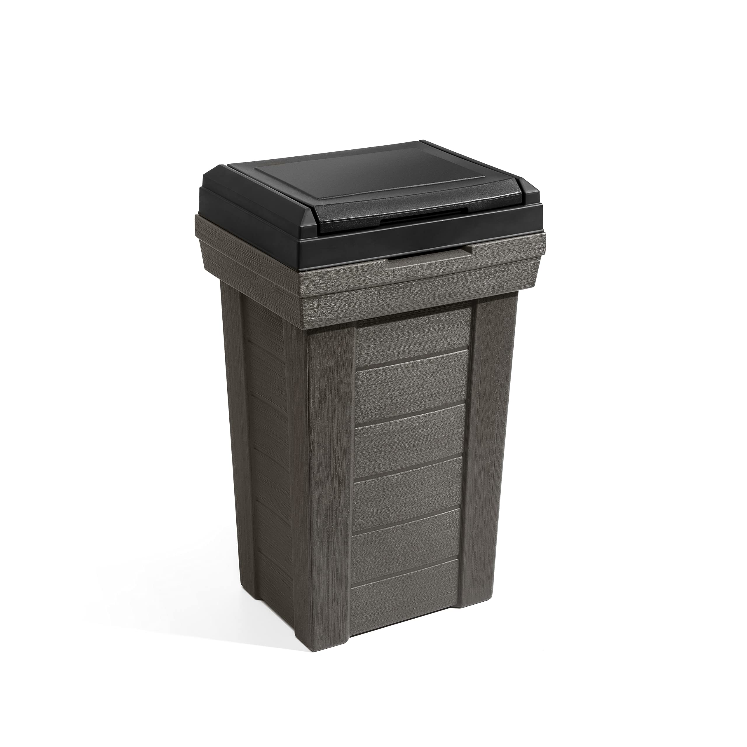 Step2 Lakewood Garbage Container - Dark Cedar - Indoor/Outdoor Refuse Container - Large Capacity Garbage Receptacle - Decorative
