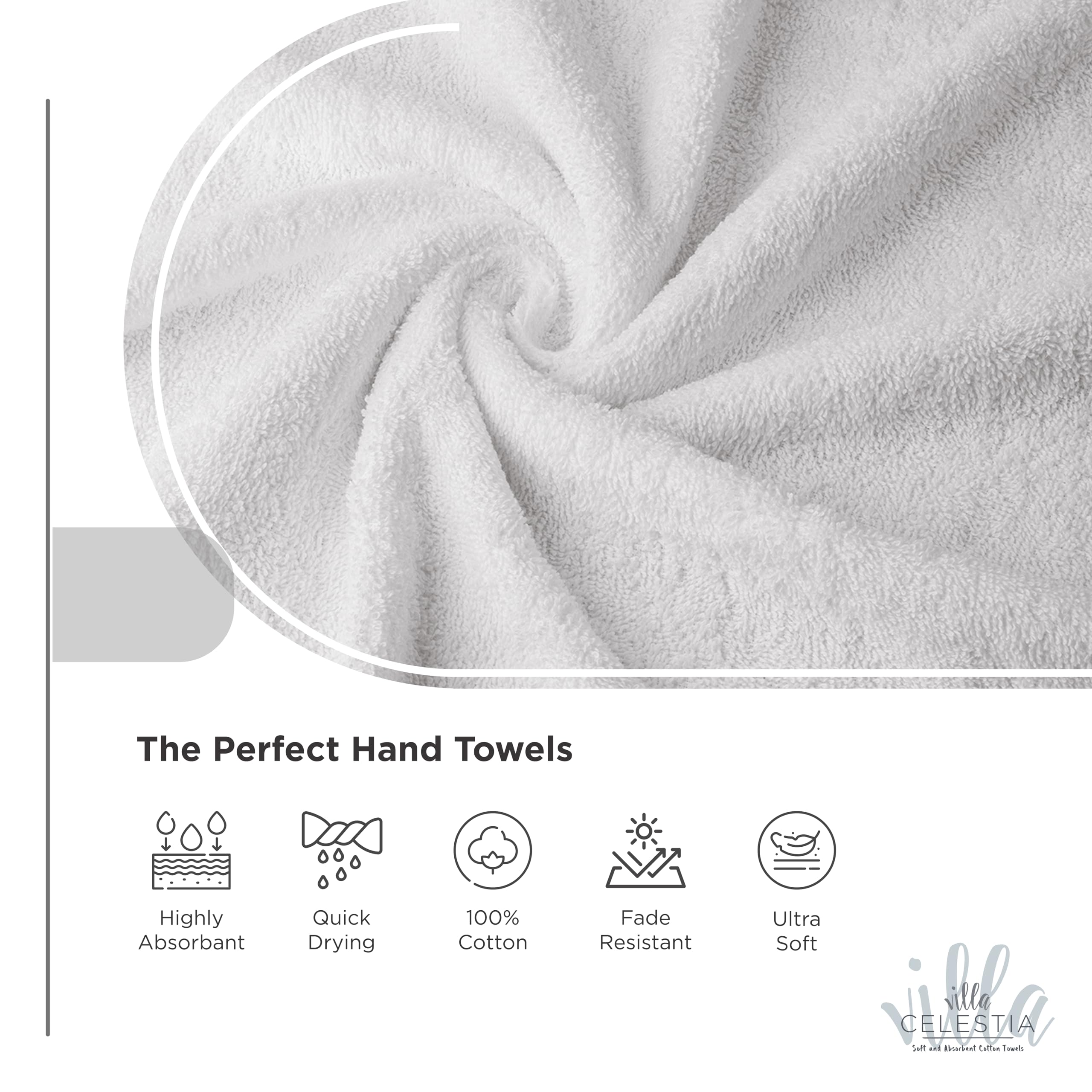 100% Combed Cotton Bathroom Towel Set Of 6- 2 Bath Towels, 2 Hand Towels, 2 Wash Cloths, Sustainable, Soft, Highly Absorbent 6 P