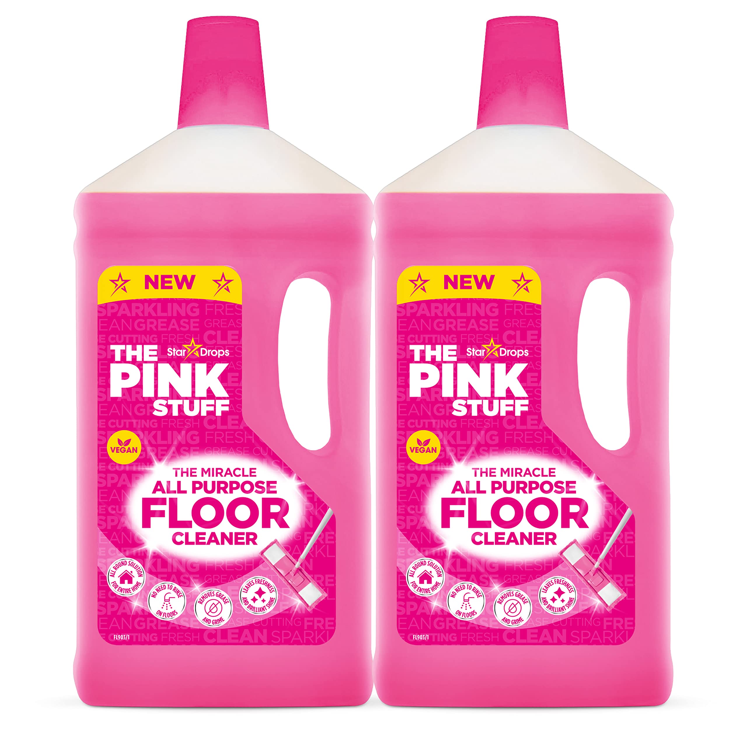 Stardrops - The Pink Stuff - The Miracle All Purpose Floor Cleaner - Pack Of 2, 676 Fl Oz (82375)