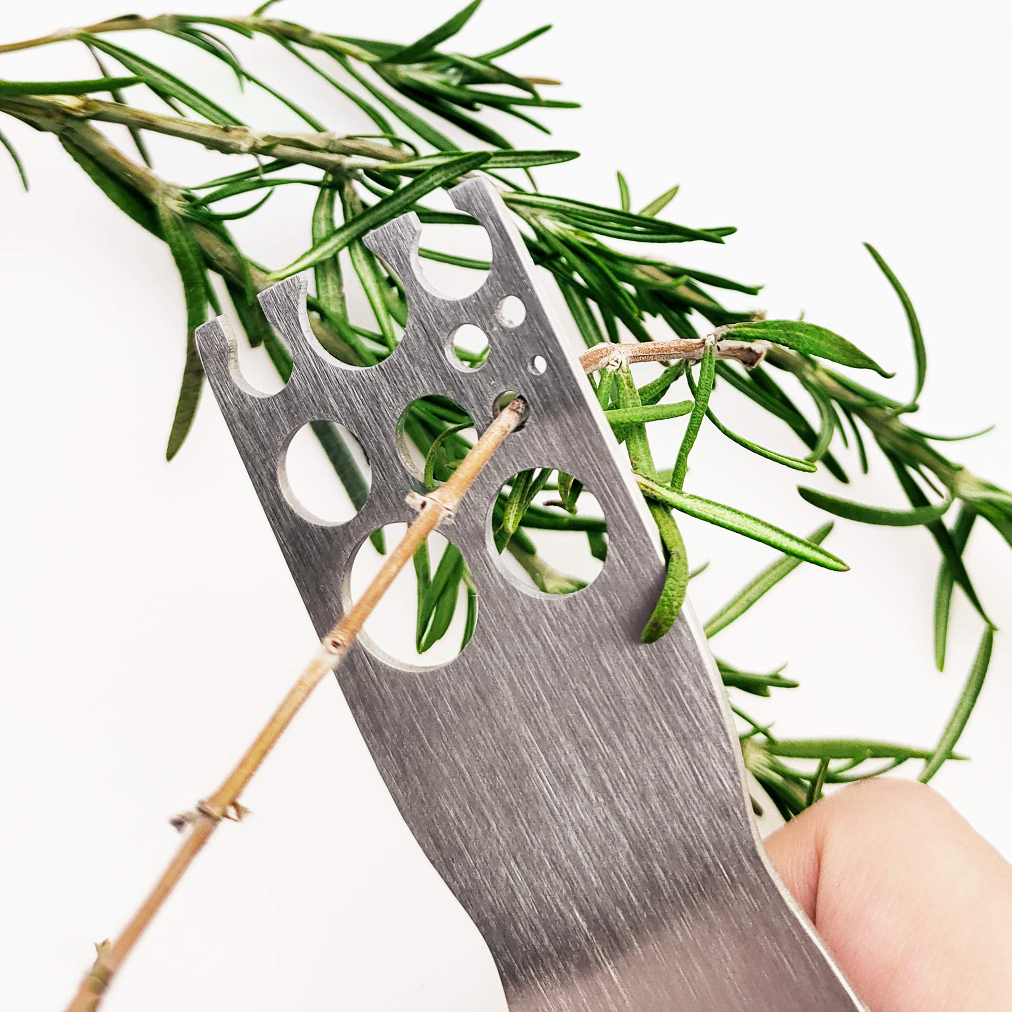 Hoomuda Herb Strippers 11 Holes-Stainless Steel Kitchen Leaf Stripping Tool- Perfect For Removing Stems From Herbs & Kale (1 Pac