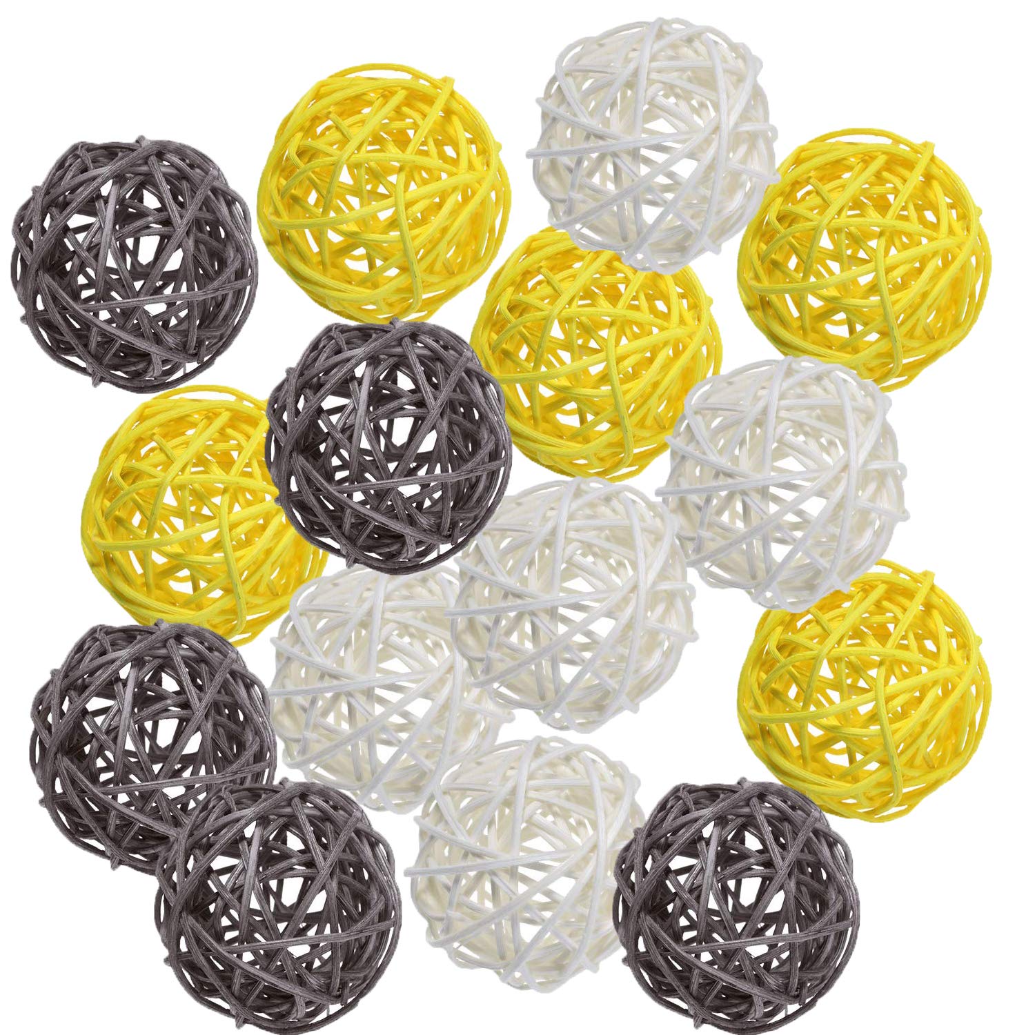 Pemalin 15pcs 2 Inch Wicker Rattan Balls for Vase Filler, House Ornament, Christmas Tree Garden Wedding Party Coffee Table Decor