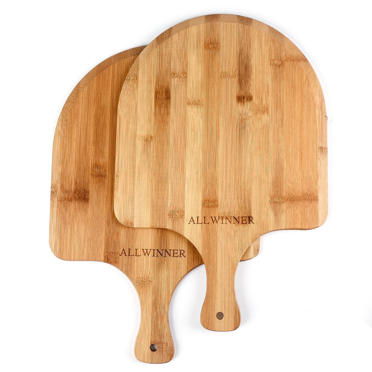 Allwinner Pizza Peel 12 Inch, 2 Pack Bamboo Pizza Paddle, Wooden Pizza Peels For Making Pizza, Pizza Bread Pie Cutting Board For