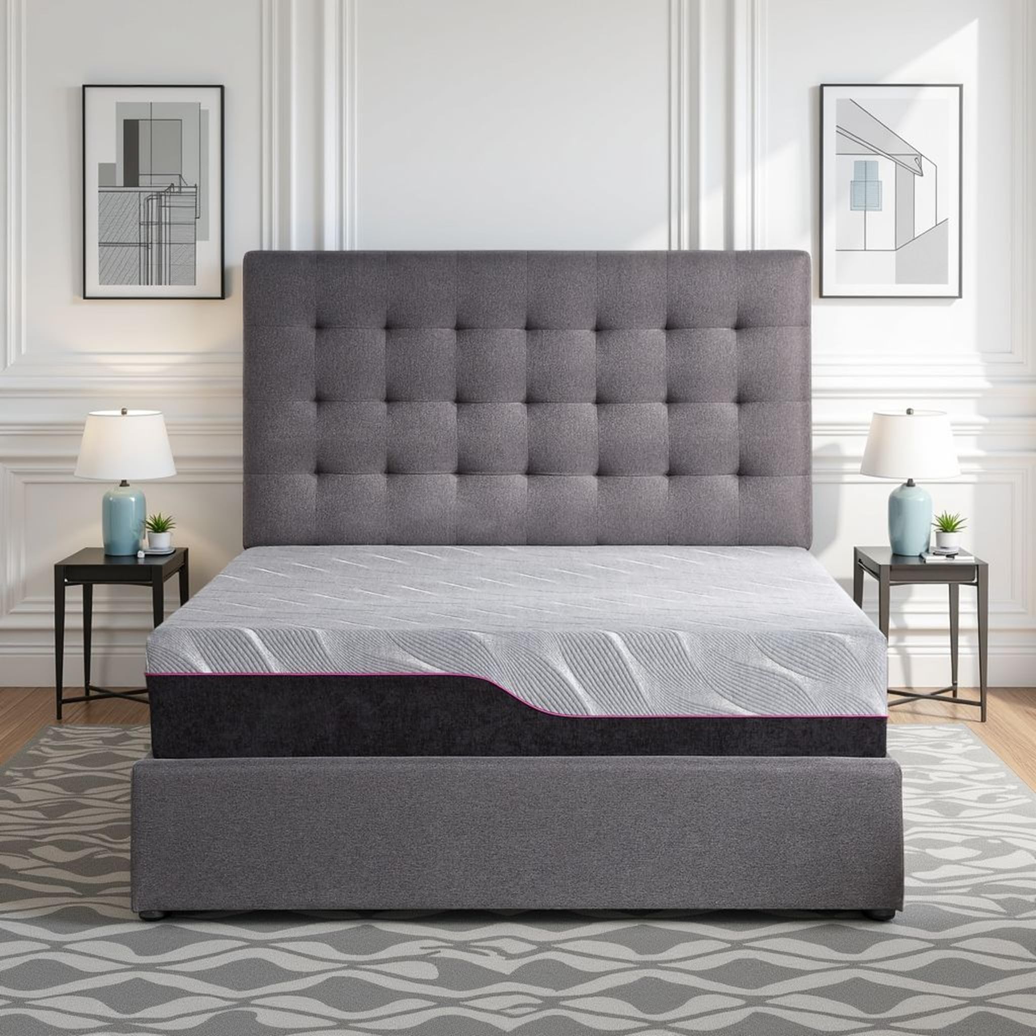 Bridgevine Home 11 Inch Talalay Latex Memory Foam Mattress, Anti-Inflammatory Copper Infused Memory Foam Technology, Adaptive Sl