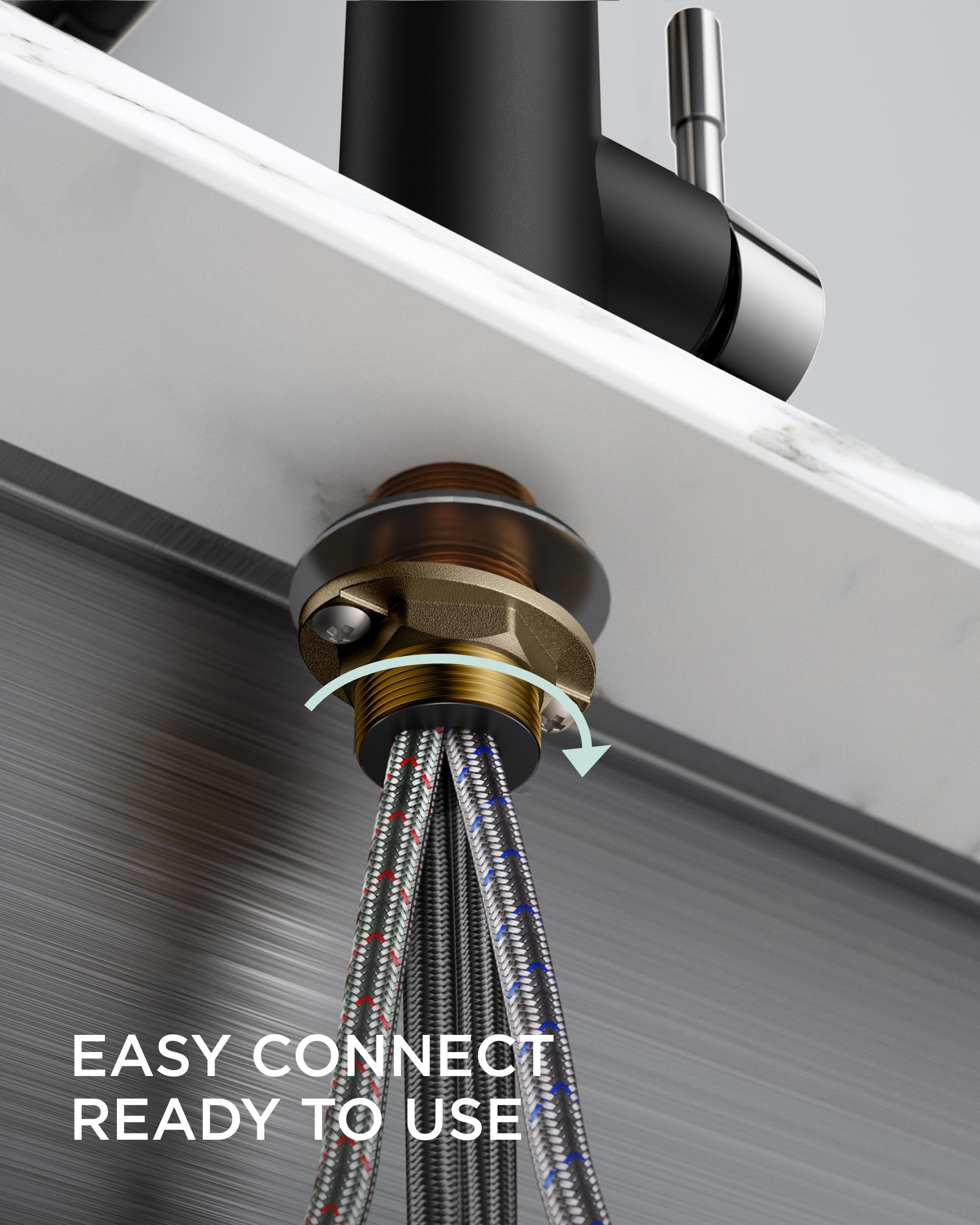 Forious Kitchen Faucet, Kitchen Sink Faucets With Pull Down Sprayer, Commercial Spring Kitchen Sink Faucet Stainless Steel, Sing