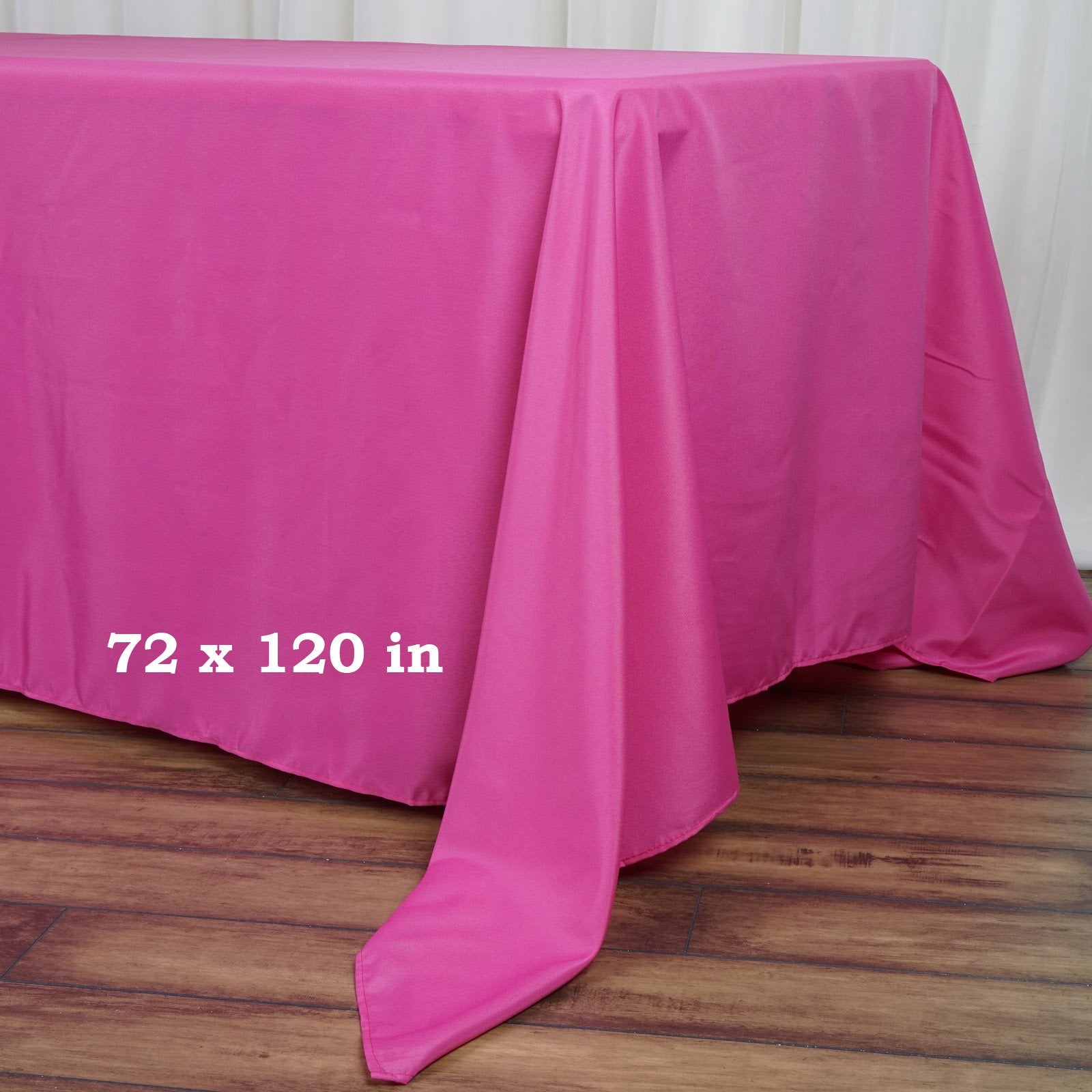 Tableclothsfactory Fushia 72X120 Polyester Rectangle Tablecloths