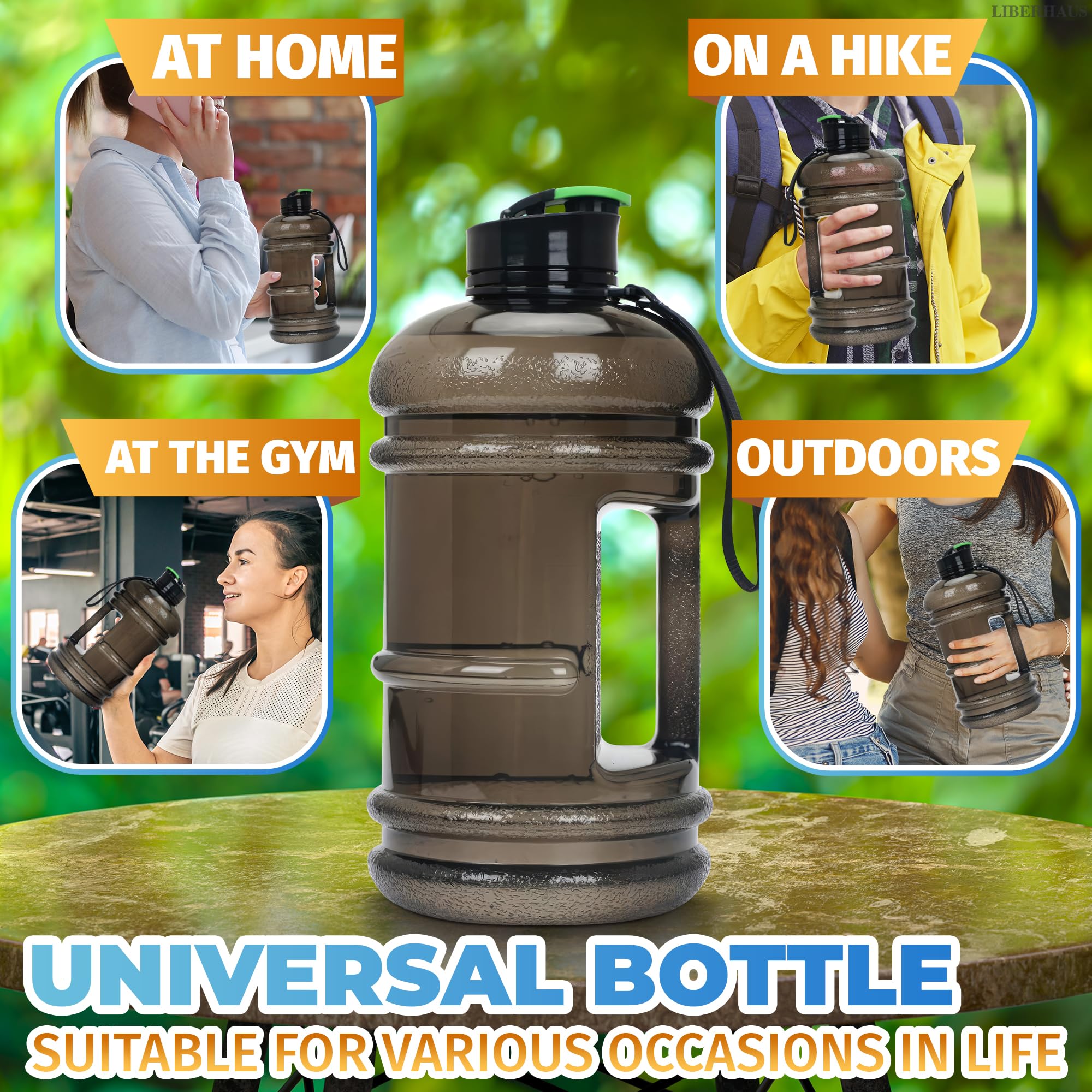 Half Gallon Water Bottle With Handle - 2.2L Reusable Water Bottle For Gym Camping Water Jug Half Gallon Bottle - Gym Water Bottl