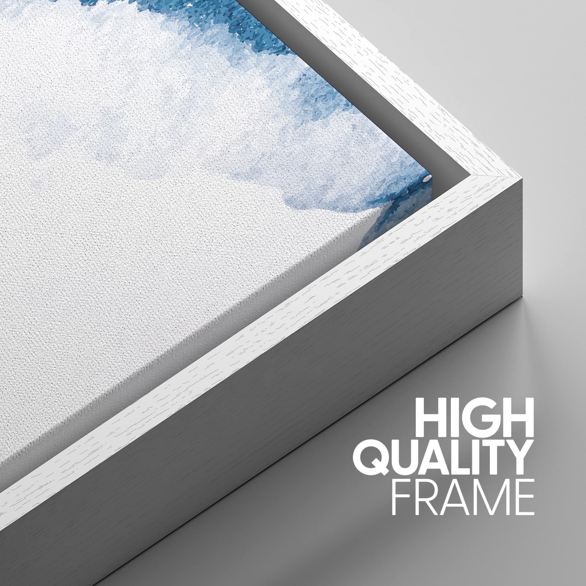 Signwin 3 Piece Framed Canvas Wall Art Navy Blue Watercolor Nature Wilderness Illustrations Abstract Traditional Relax/Calm Home