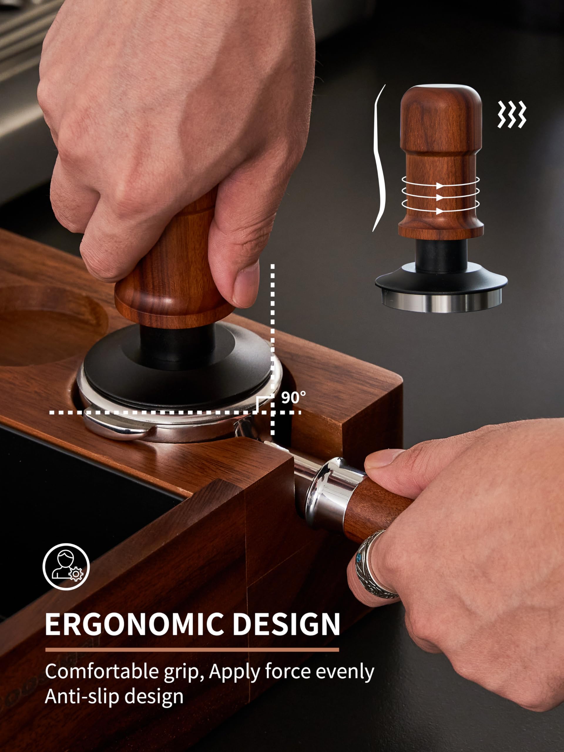 Coosigar 51Mm Espresso Tamper, Premium Barista Coffee Tamper With Constant 30Lb Calibrated Spring Loaded, Stainless Steel Base A