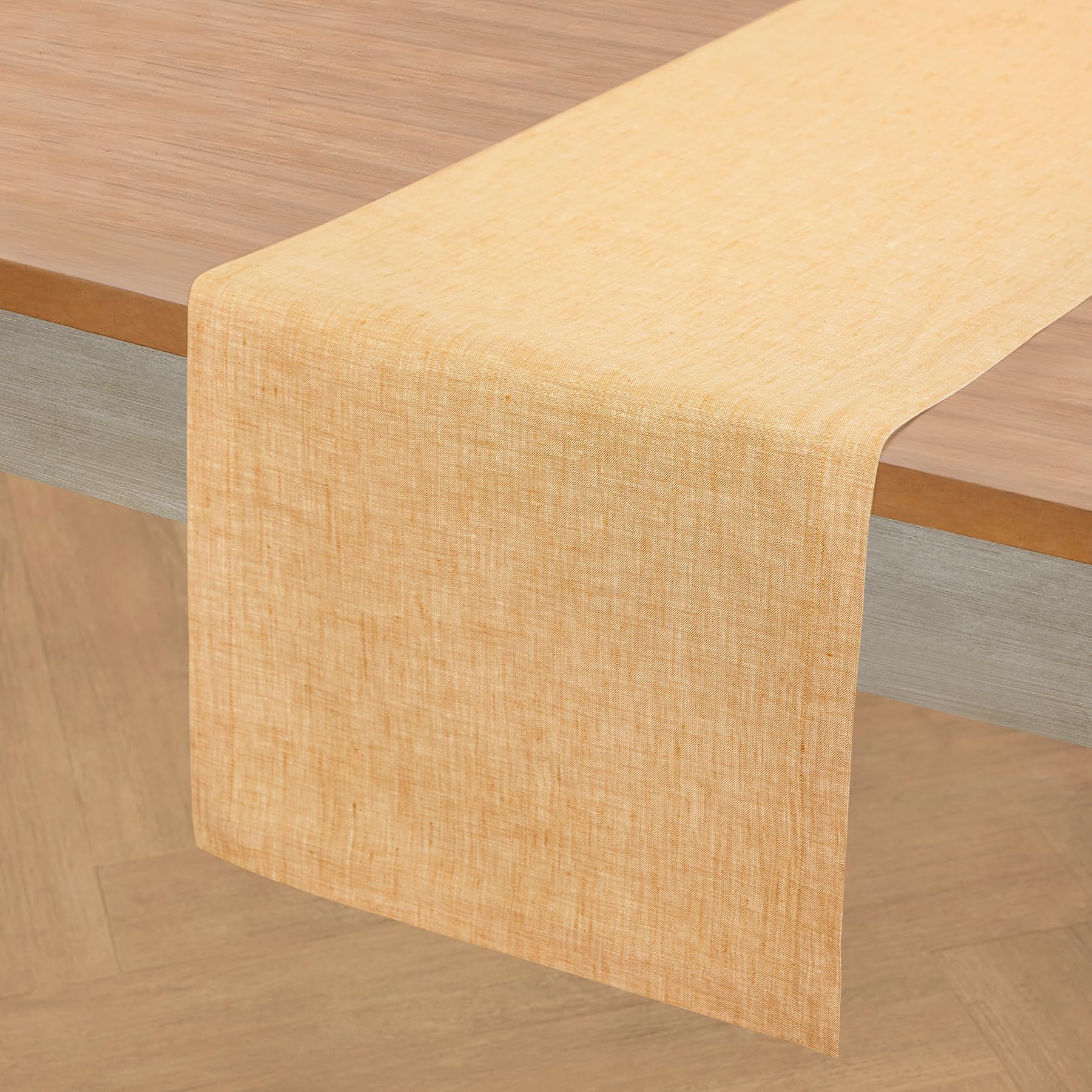 Solino Home Linen Table Runner 36 Inches - 100% Pure Linen Golden Nugget Table Runner 14 x 36 Inch Ideal for Dresser and Coffee 