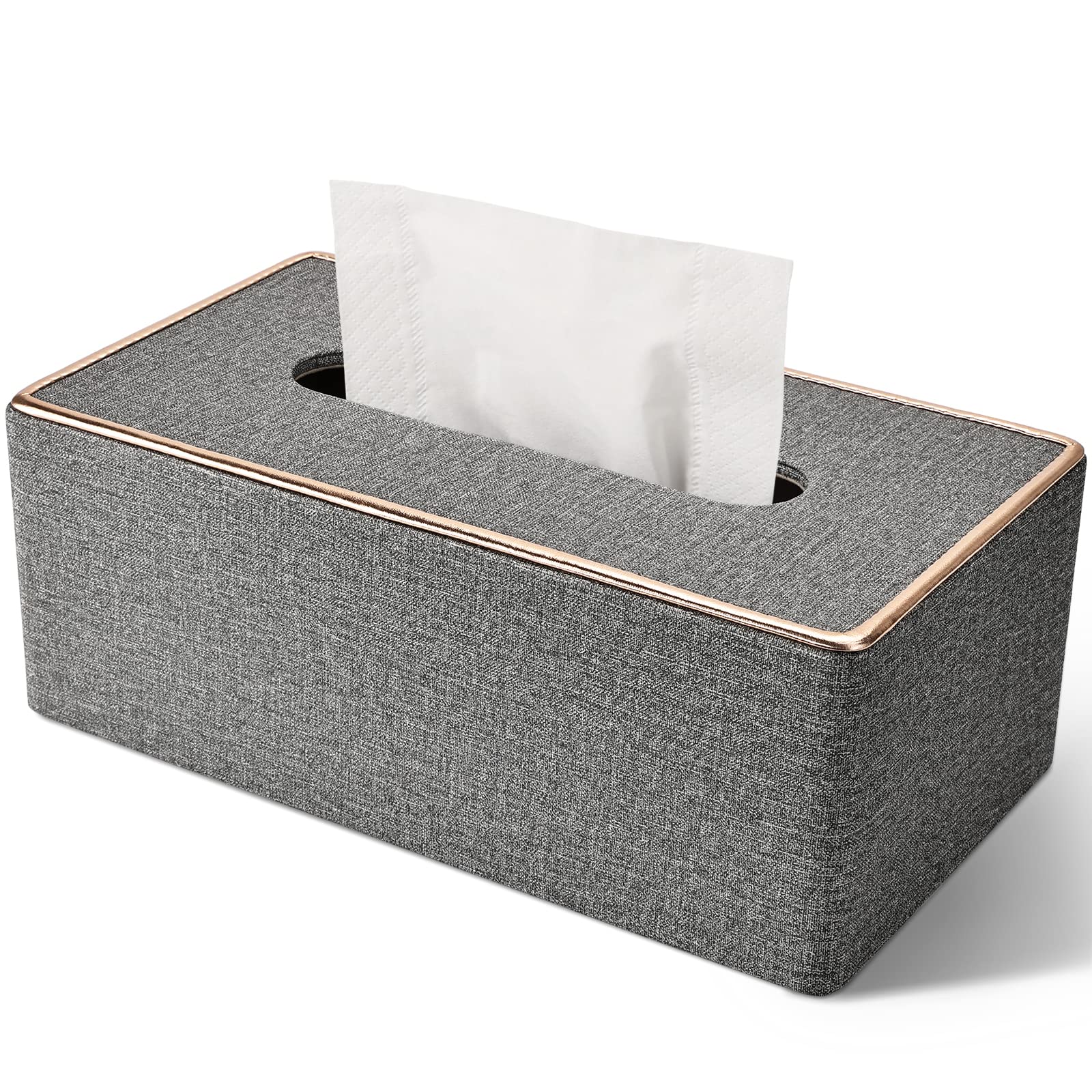 Tissue Box Cover Rectangular, Pu Leather Tissue Box Holder For Kleenex,Napkin,Tissue Box Covers Rectangle For Bathroom Car Home