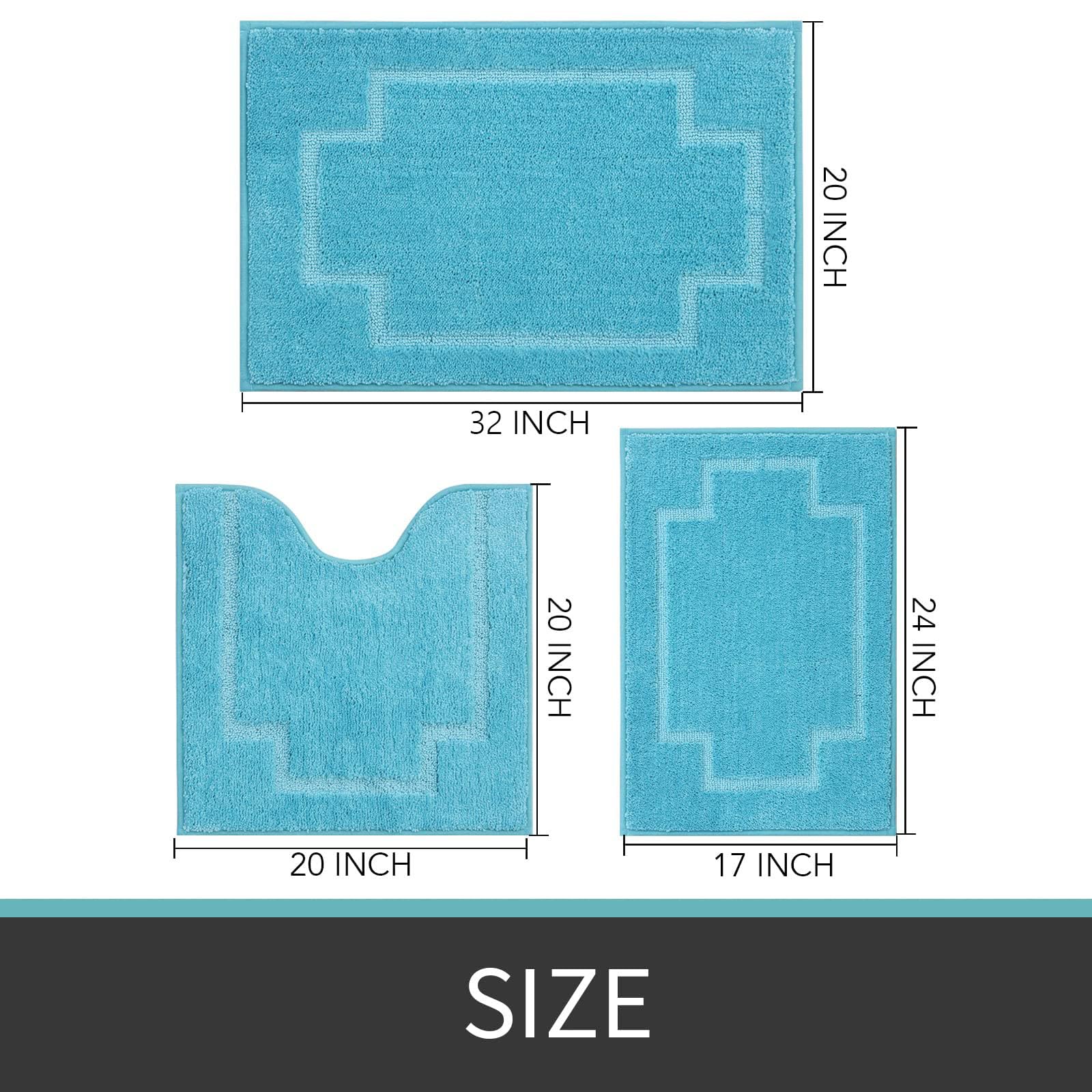 CNNJ Bath Rugs Set 3 Pieces Bathroom Mat Soft Absorbent Plush Shaggy Soft Floor Non Slip Shower Bath Tub Machine Washable SEA Side