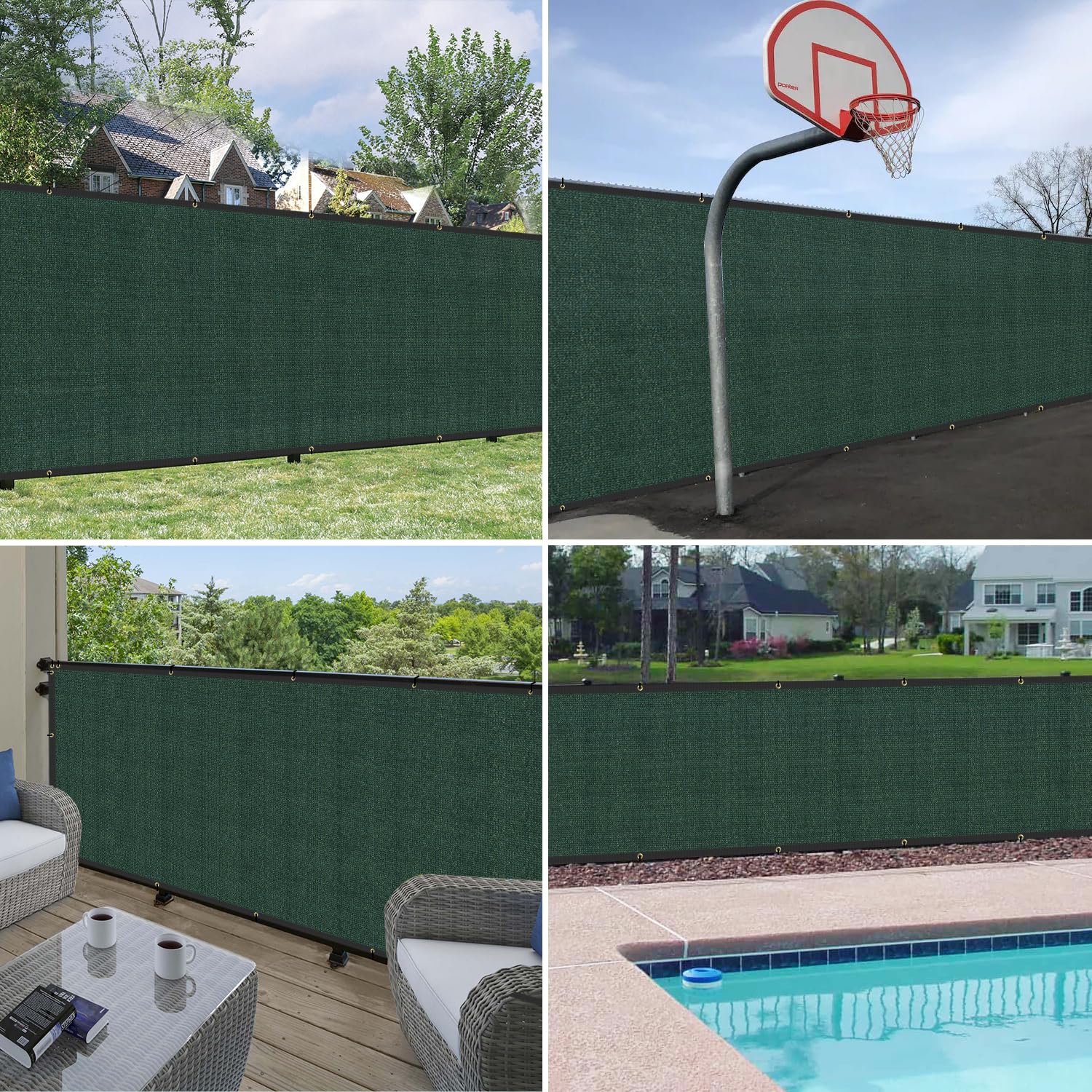 Windscreen4Less Heavy Duty Fence Privacy Screen Green 4 X 13 With Reinforced Gindings And Grass Grommets Garden Windscreen Mesh
