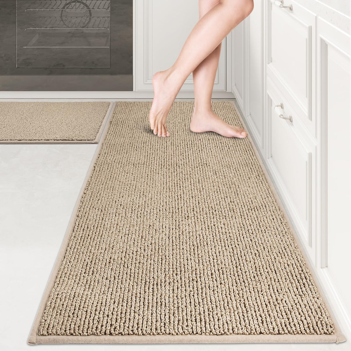 Purrugs Machine Washable Kitchen Rug Set [2 Pcs] (24'' X 36''+ 24'' X 60''), Non-Slip/Skid Kitchen Runner Rugs & Floor Mats, Sup