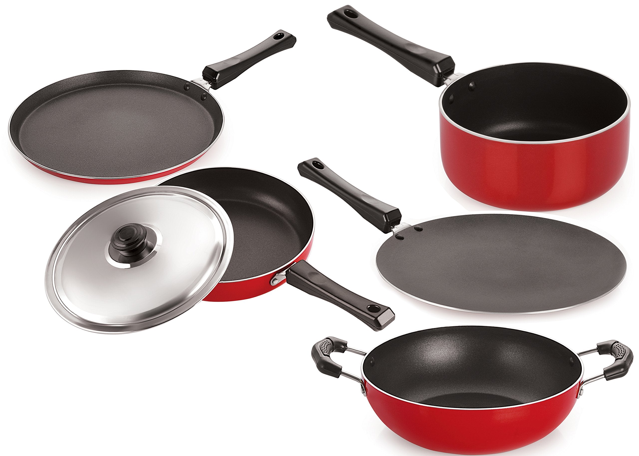 Special Nonstick Tawa Set Roti / Dosa Tawa 28.5Cm , Concave Tawa 28.5 Cm , Fry Pan With Stainless Steel Lid 2 Liter , Deep Kadai