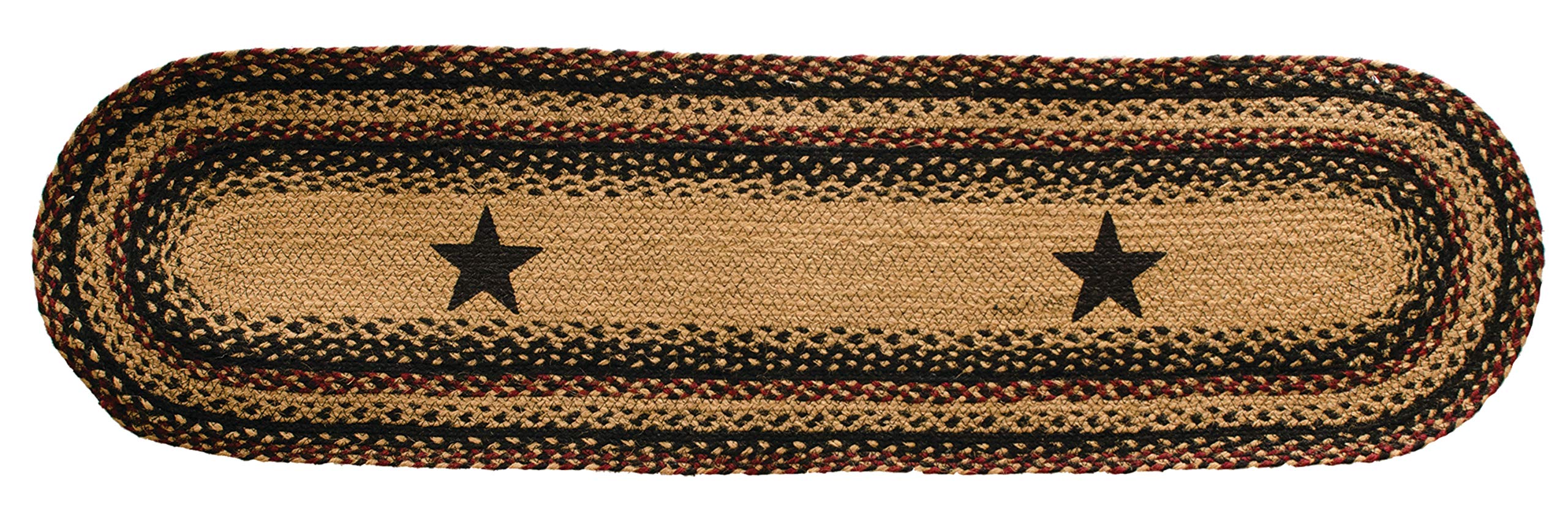 Cwi Gifts Blackberry Star Braided 13 Inch By 48 Inch Oval Runner, Multi