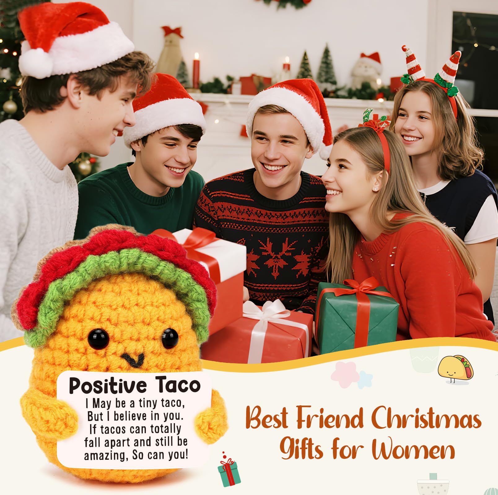 Mini Positive Inspirational Christmas Birthday Gifts for Women Thanksgiving Decorations Basket Get Well Gag Christmas White Elep