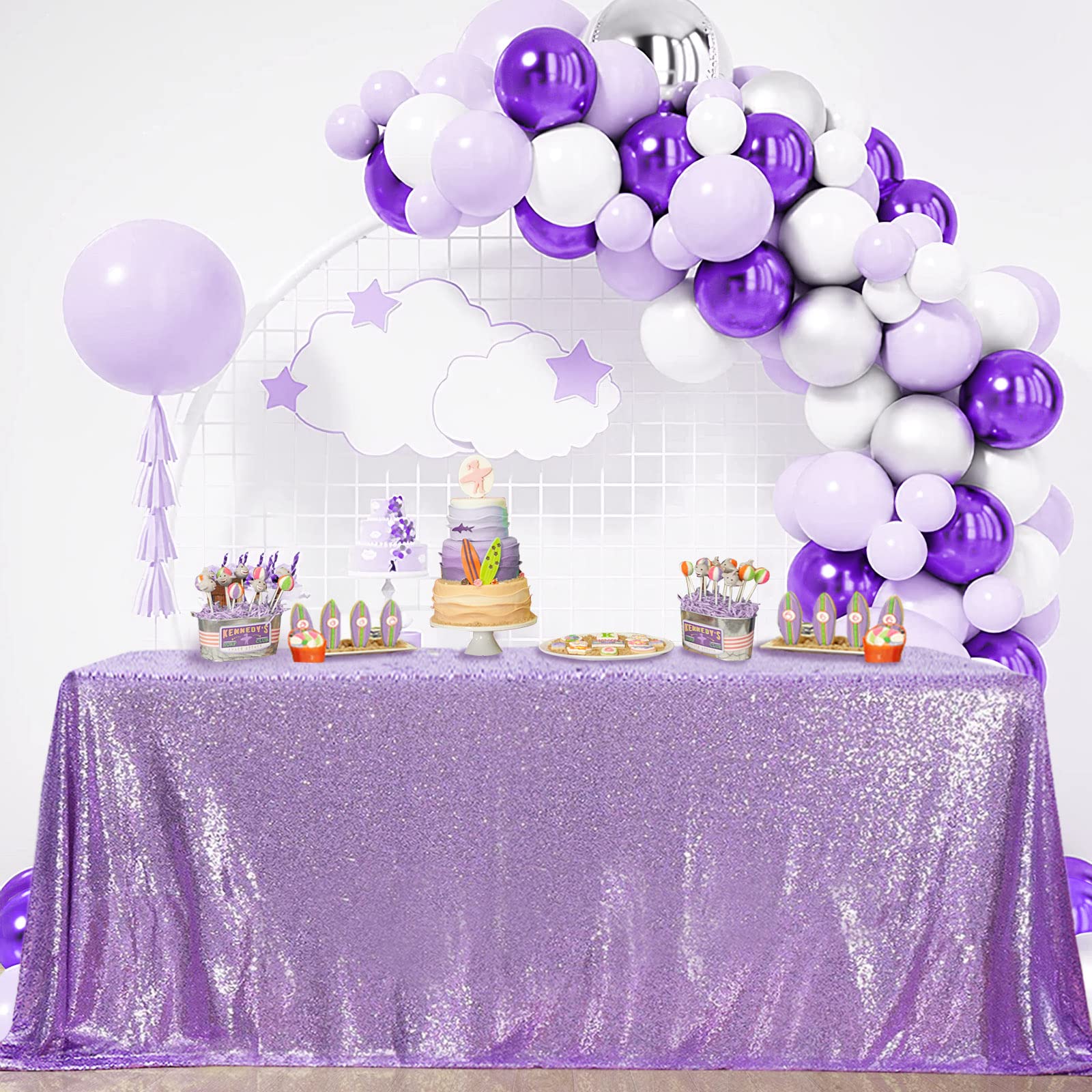 B-Cool Sequin Tablecloth Party Decoration: Romantic Sparkly Party Tablecloth Glitter Table Overlays For Wedding Sequin Overlay F