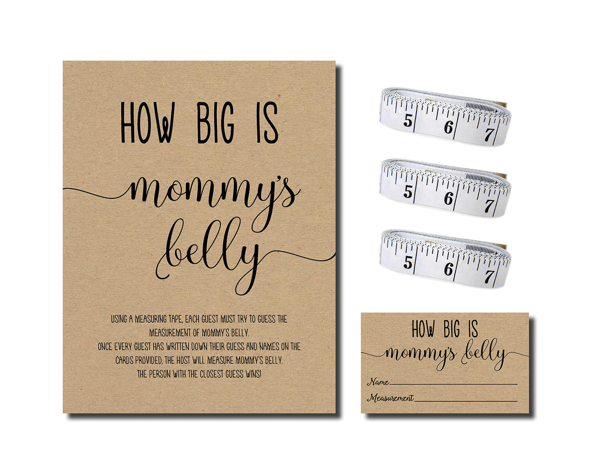 How Big Is Mommy'S Belly? Kraft (54 Pieces) Fun, Easy Baby Shower Game, Gender Neutral Unisex