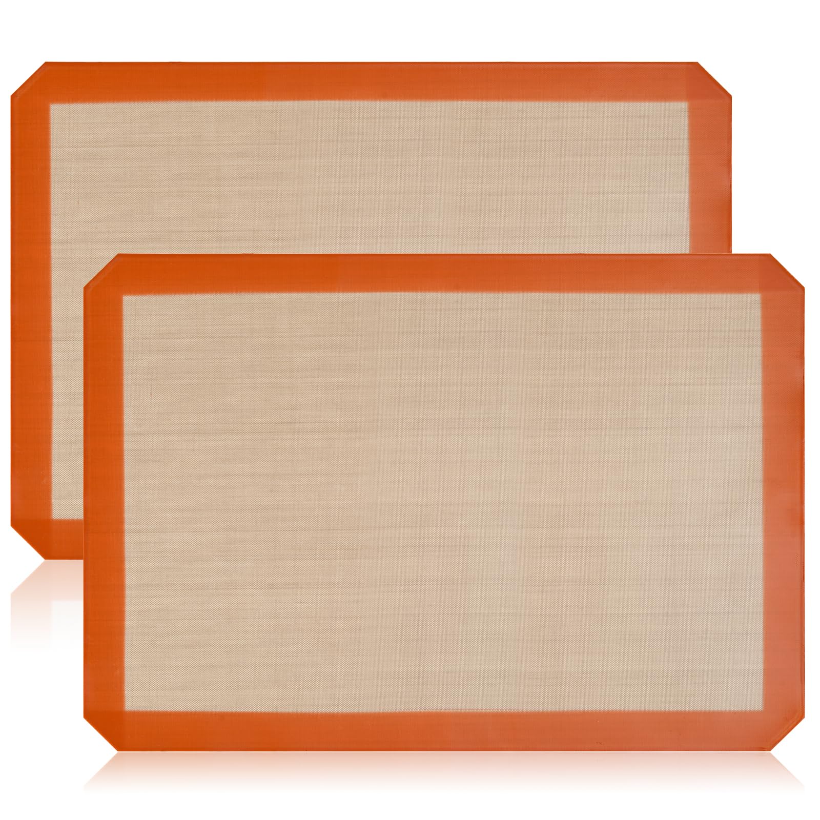 Luckyiren 2-Pack Silicone Baking Mats - Non-Stick Reusable BPA-Free Oven Liners, 100% Food-Grade Silicone, Fit Half Sheet Pans (