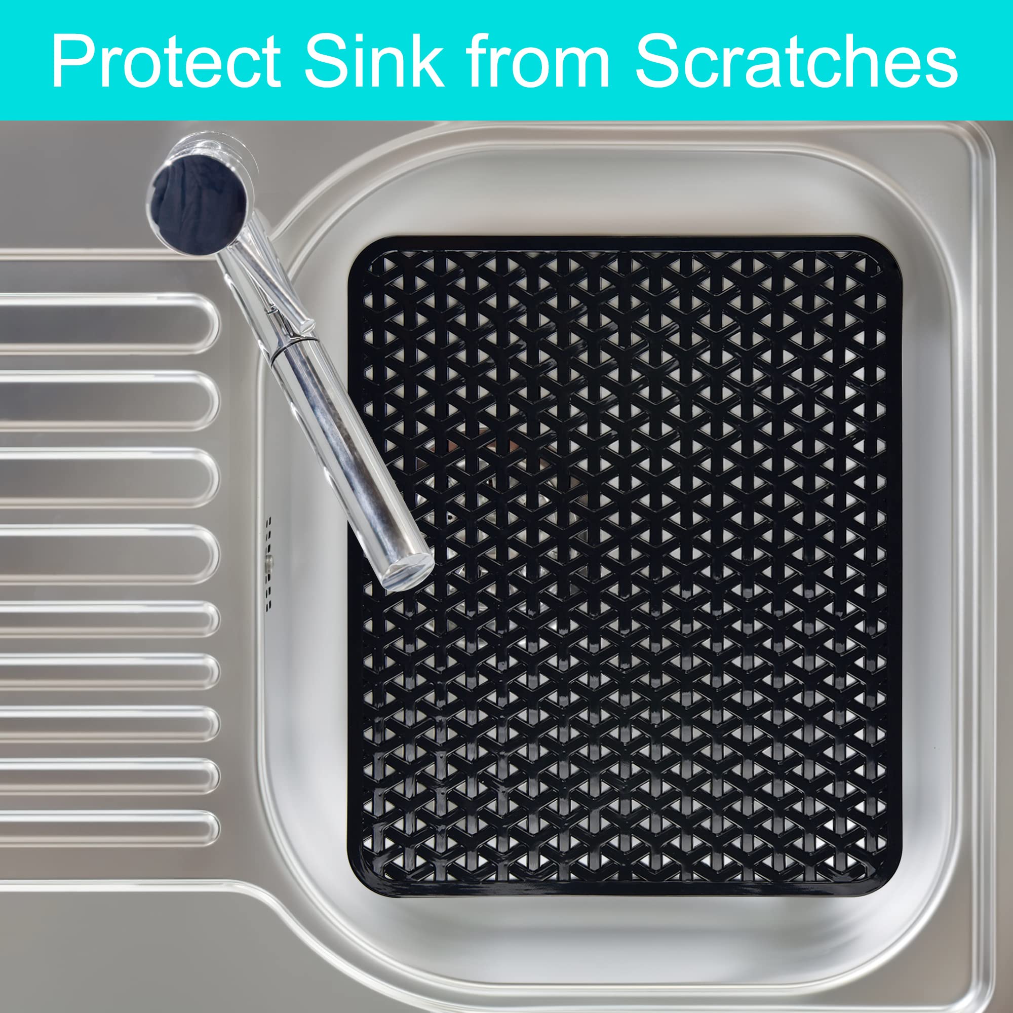 Coopay 2 Pack Kitchen Sink Mat Pvc Eco-Friendly Kitchen Stainless Steel/Porcelain Dish Drying Pad Sink Protector For Bottom Of K