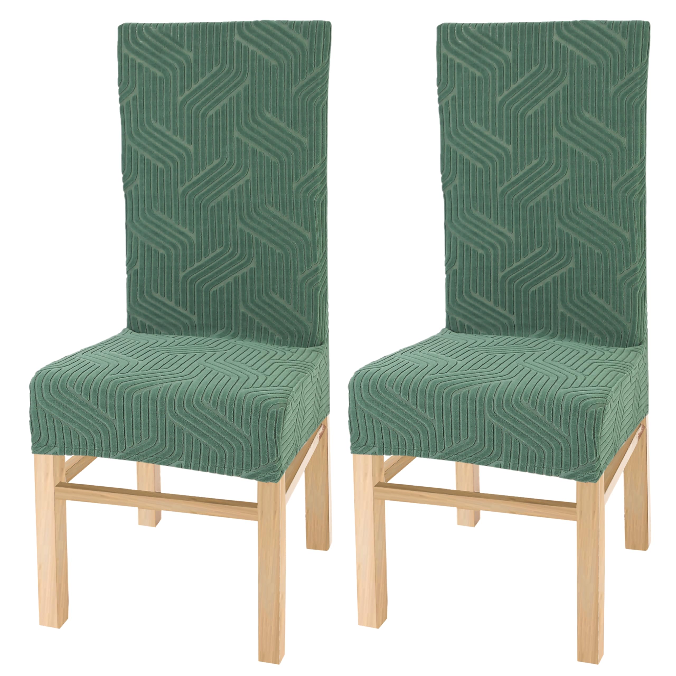 Yellow Weaves Elastic Stretchable Dining Chair Covers, Removable Washable Elastic Self Jacquard Dining Chair Covers (Set Of 2, G