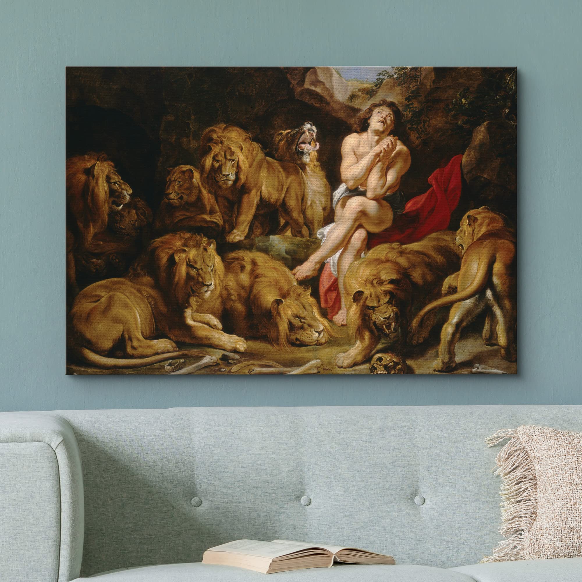 Wall26 - Oil Painting Of Daniel In The Lion'S Den By Peter Paul Rubens In C. 1615 - Baroque Style - Catholic, Christianity - Can