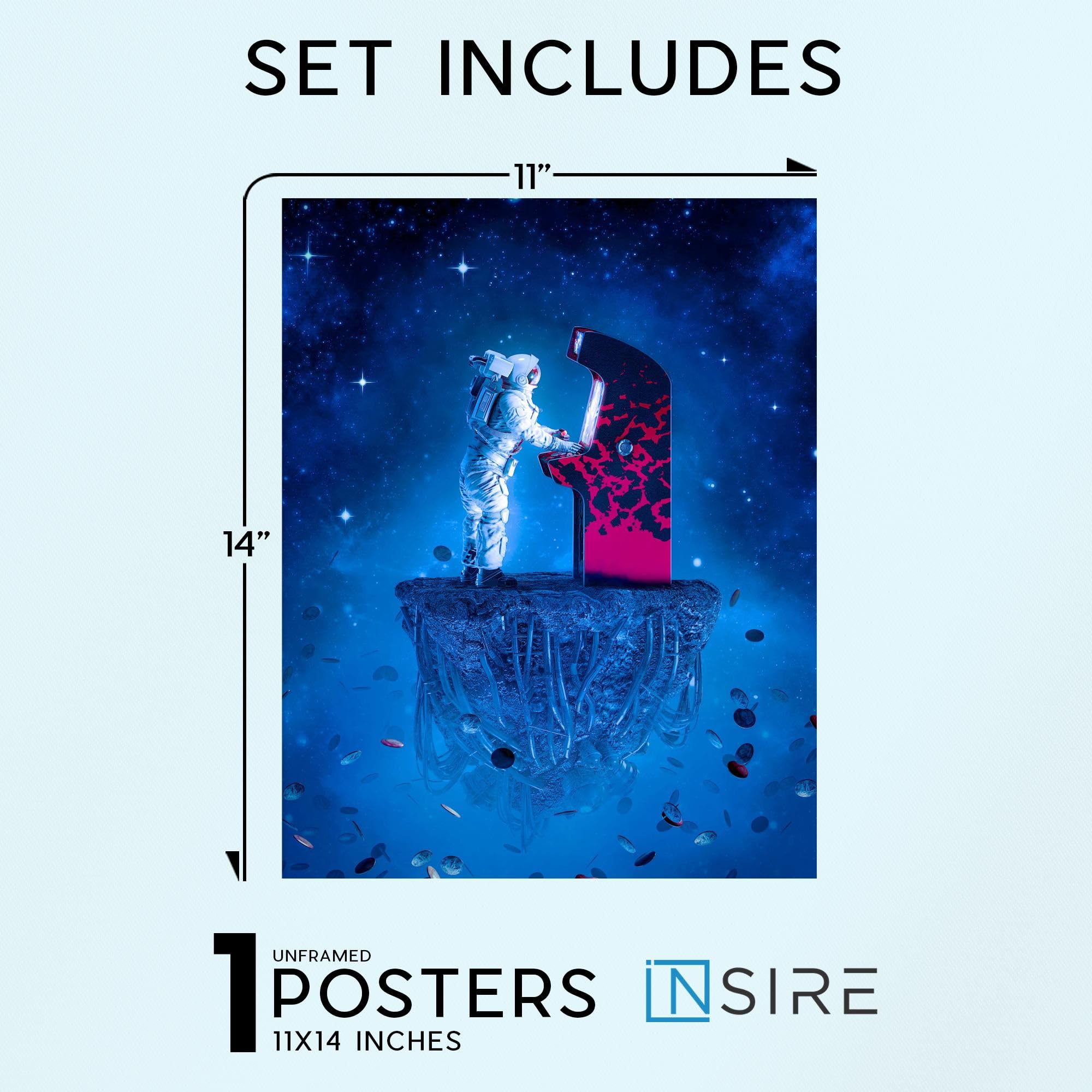 Insire Gaming Posters, Wall Art, Astronaut Poster, Poster For Wall, Gaming - Unframed (11X14)