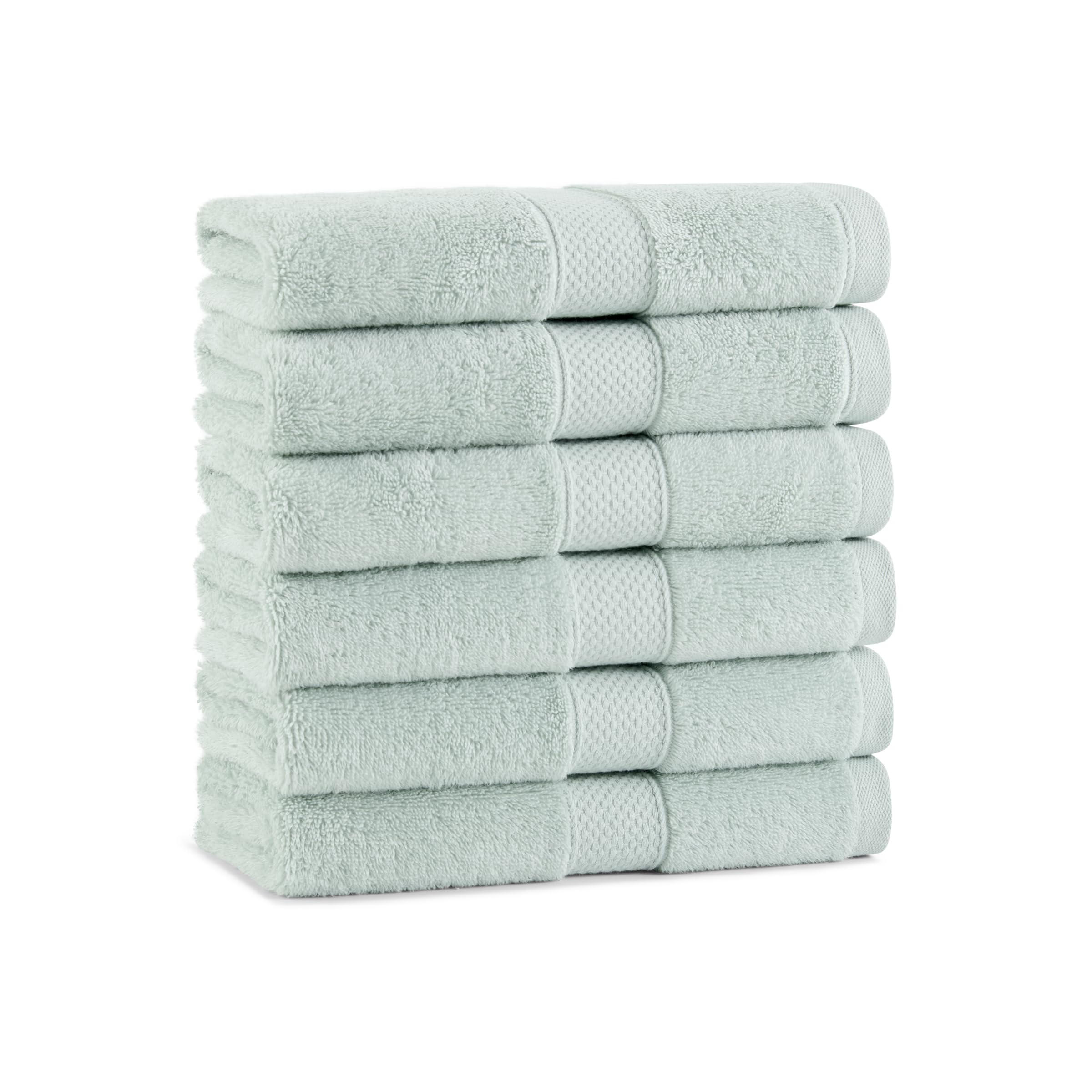 Aston & Arden Egyptian Hand Towels - Pack Of 6 - Oversized Ultra Soft Thick & Absorbent, 100% Ringspun Egyptian Cotton Bathroom