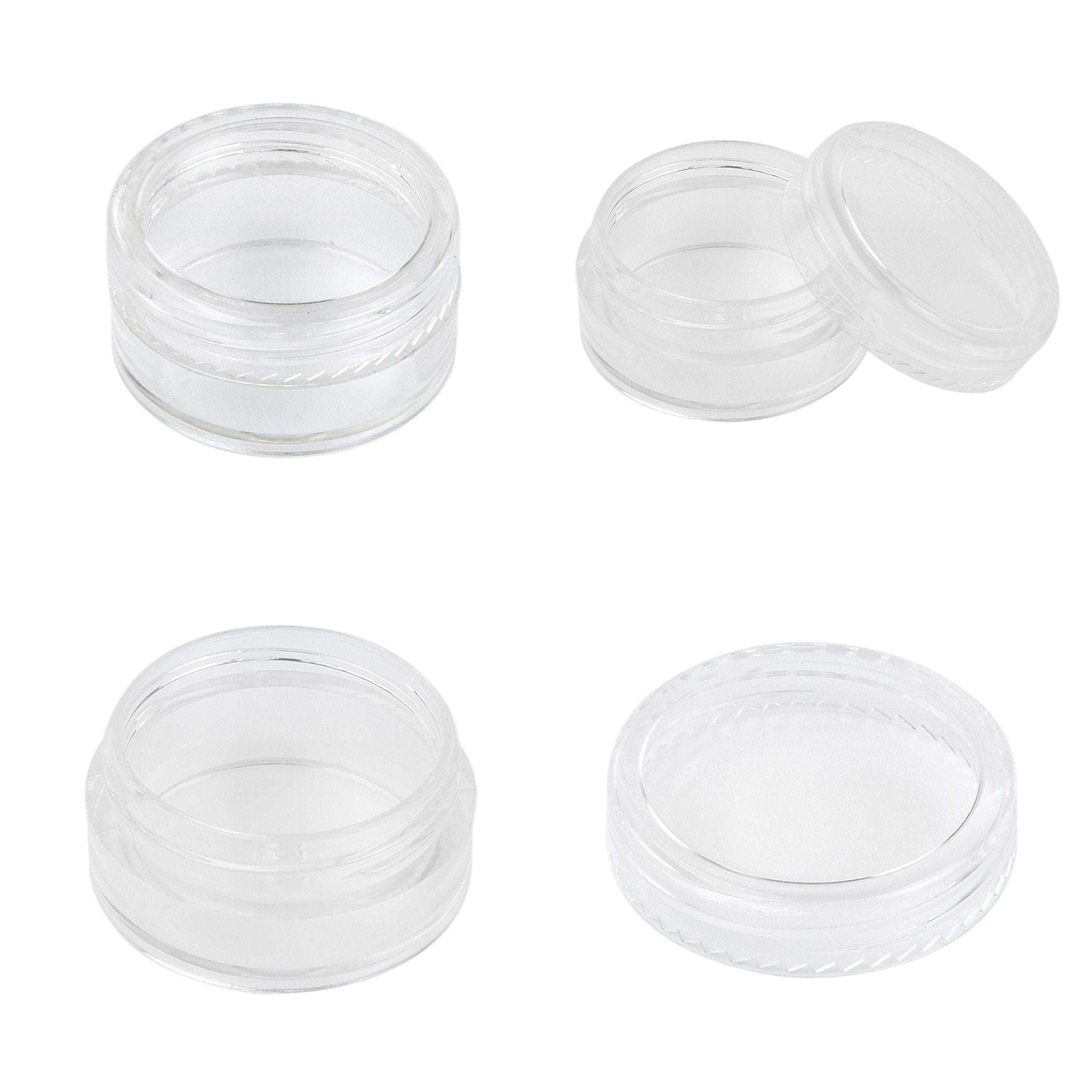 Kare & Kind 48 Packs Diy Natural Empty Lip Balm Container Pot Jars, Cosmetic Containers, With Clear Screw Cap Lids, 5 Gram, Incl