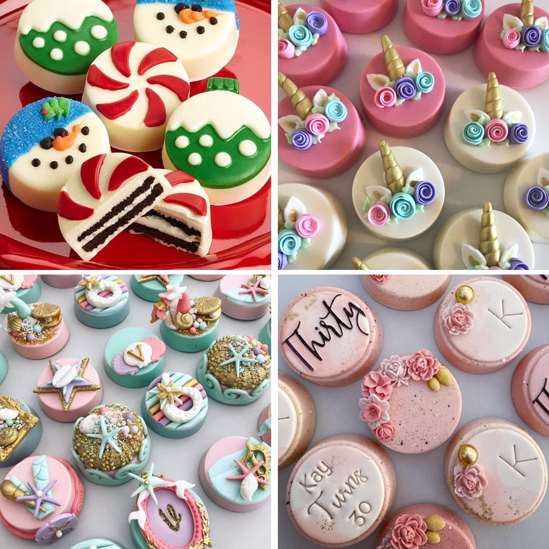 Sidosir 3Pcs Silicone Mold for Oreo Cookie Chocolate  12-Cavity Round Cylinder Chocolate Cover Molds for Candy  Silicone Baking Molds for Mini Cakes  Jelly