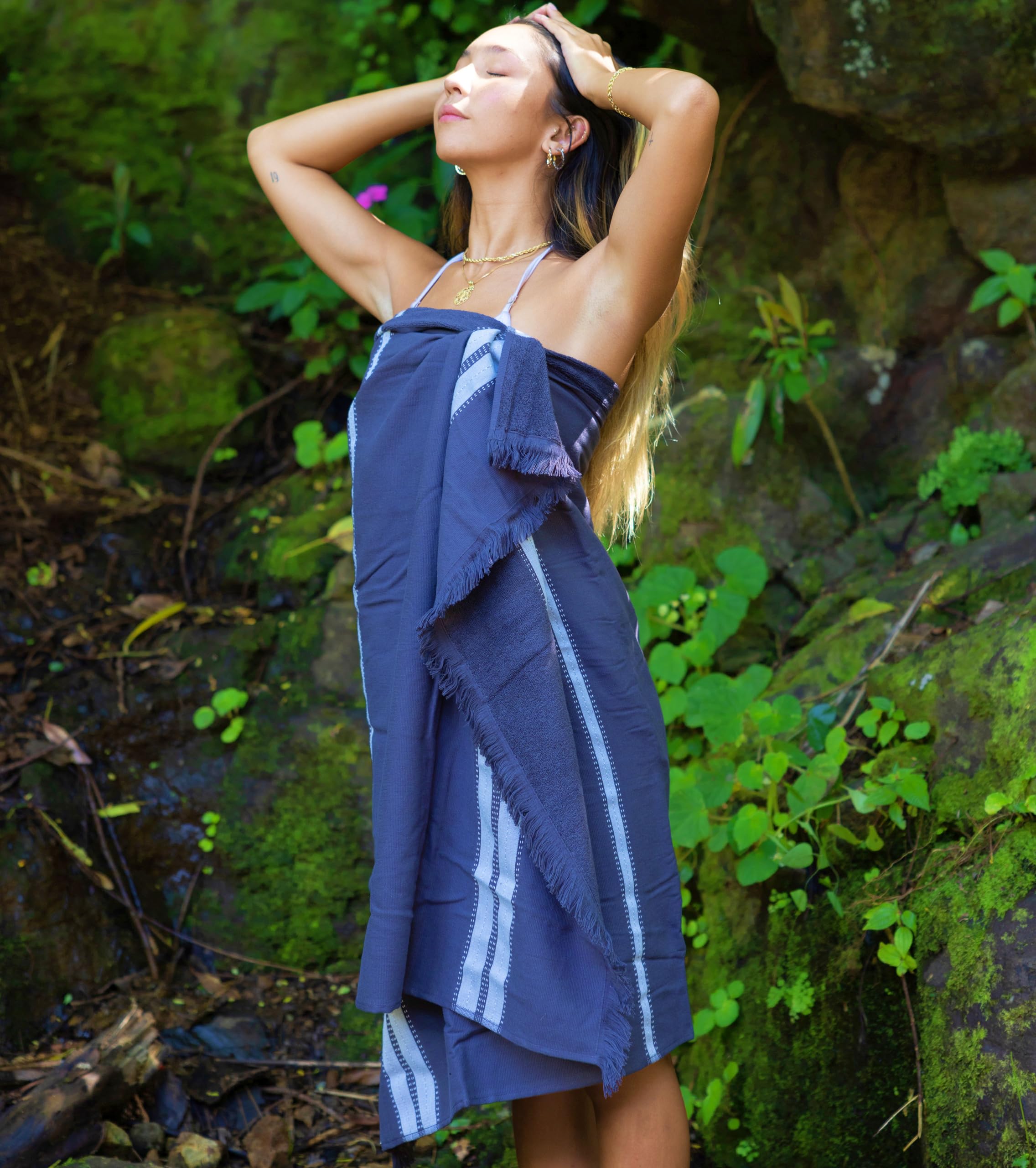 Bersuse 100% Cotton Cascais Terry Peshtemal Turkish Towel Bath Towel Beach Towel Lighweight Quickdry Absorbent - 35X67 Inches, I