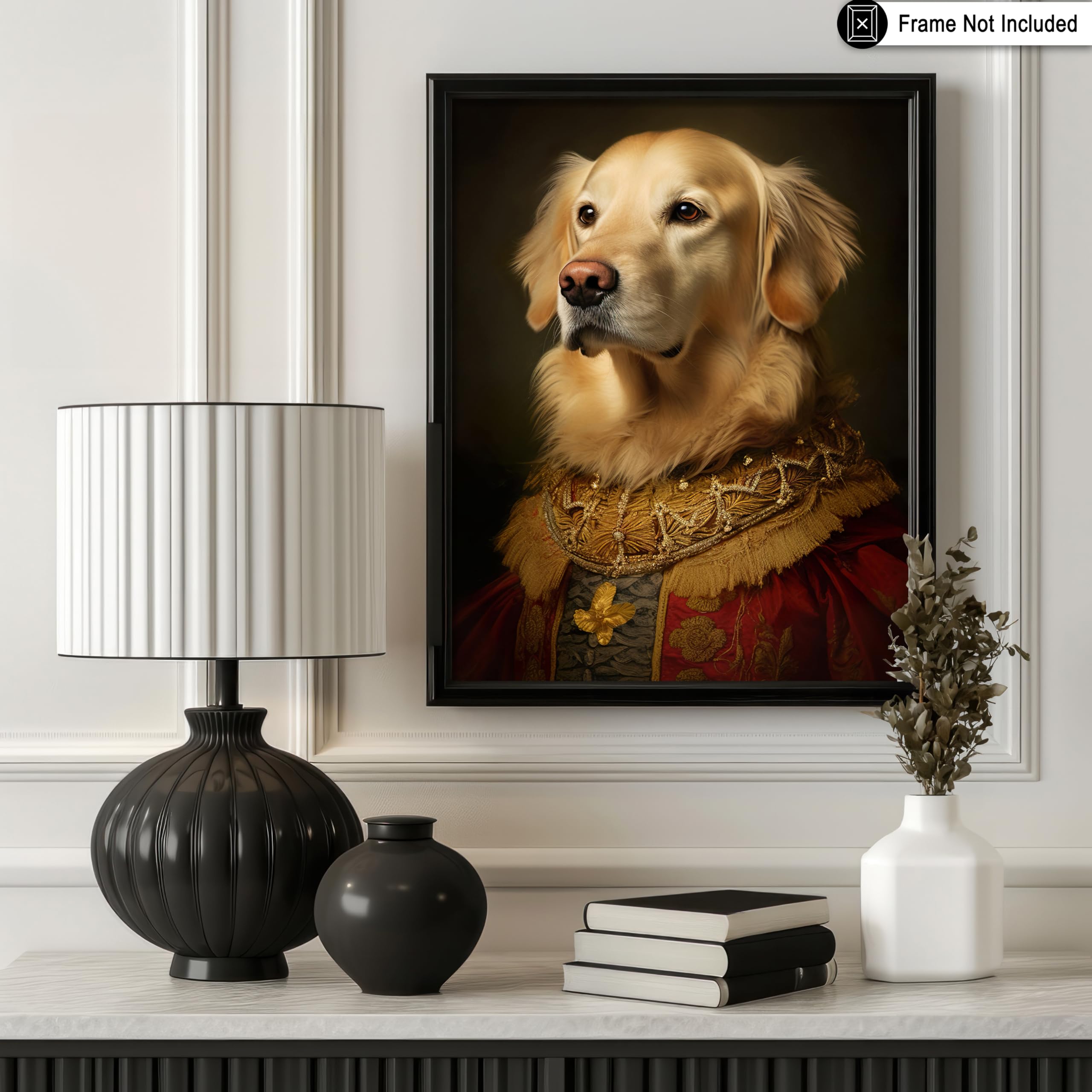 Poster Master Aristocratic Golden Retriever Poster - Dog Print - Renaissance Art - Dog Breed Art - Gift For Men, Women & Animal