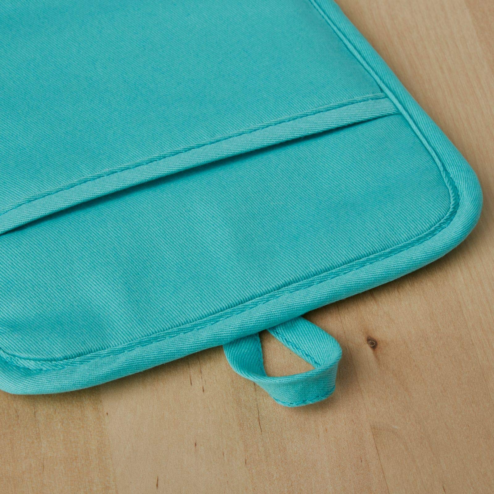 KitchenAid Ribbed Soft Silicone Pot Holder 2-Pack Set, Aqua Sky, 7x9