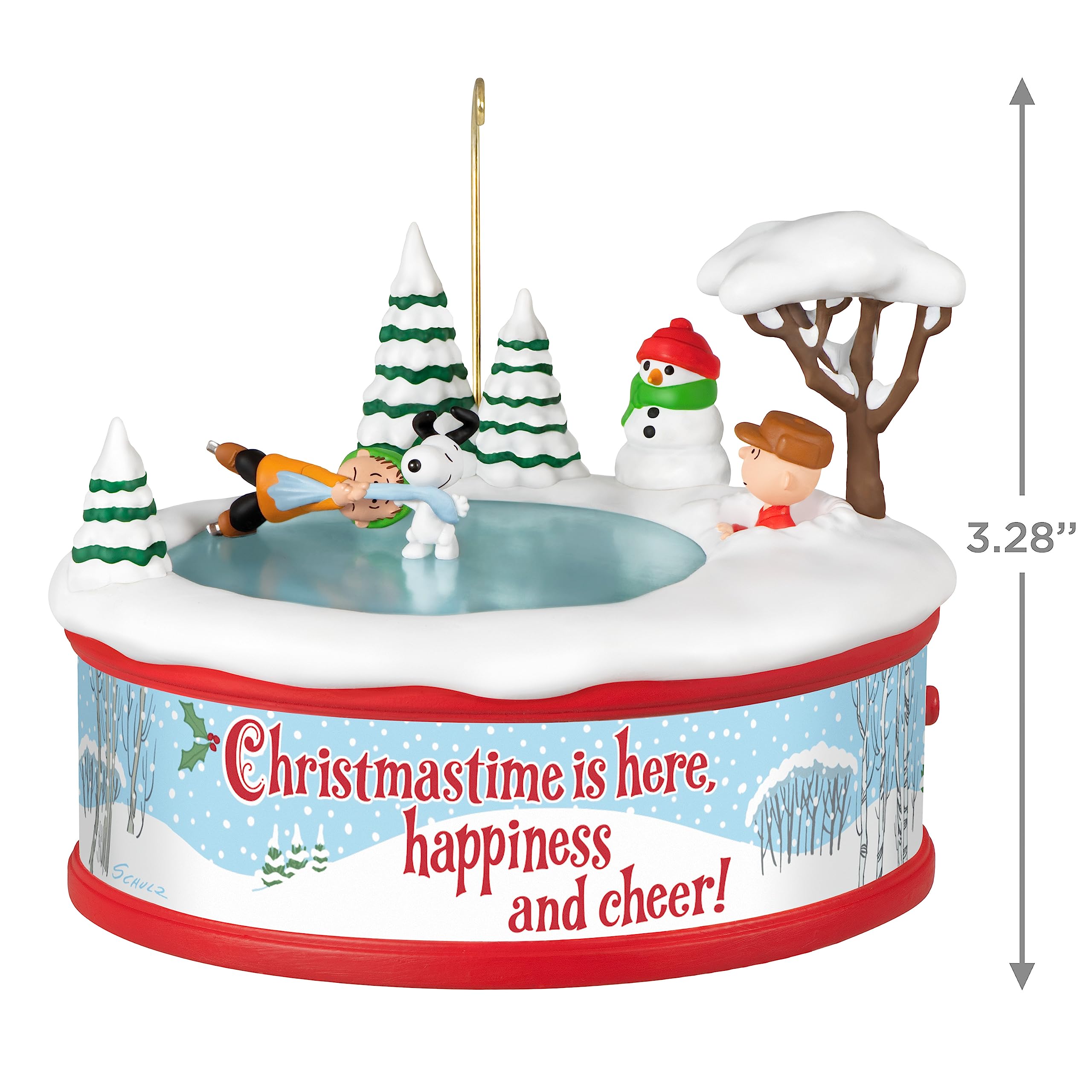 Hallmark Keepsake Christmas Ornament 2023, The Peanuts Gang Christmastime Is Here Musical Ornament With Motion, Gifts for Peanut