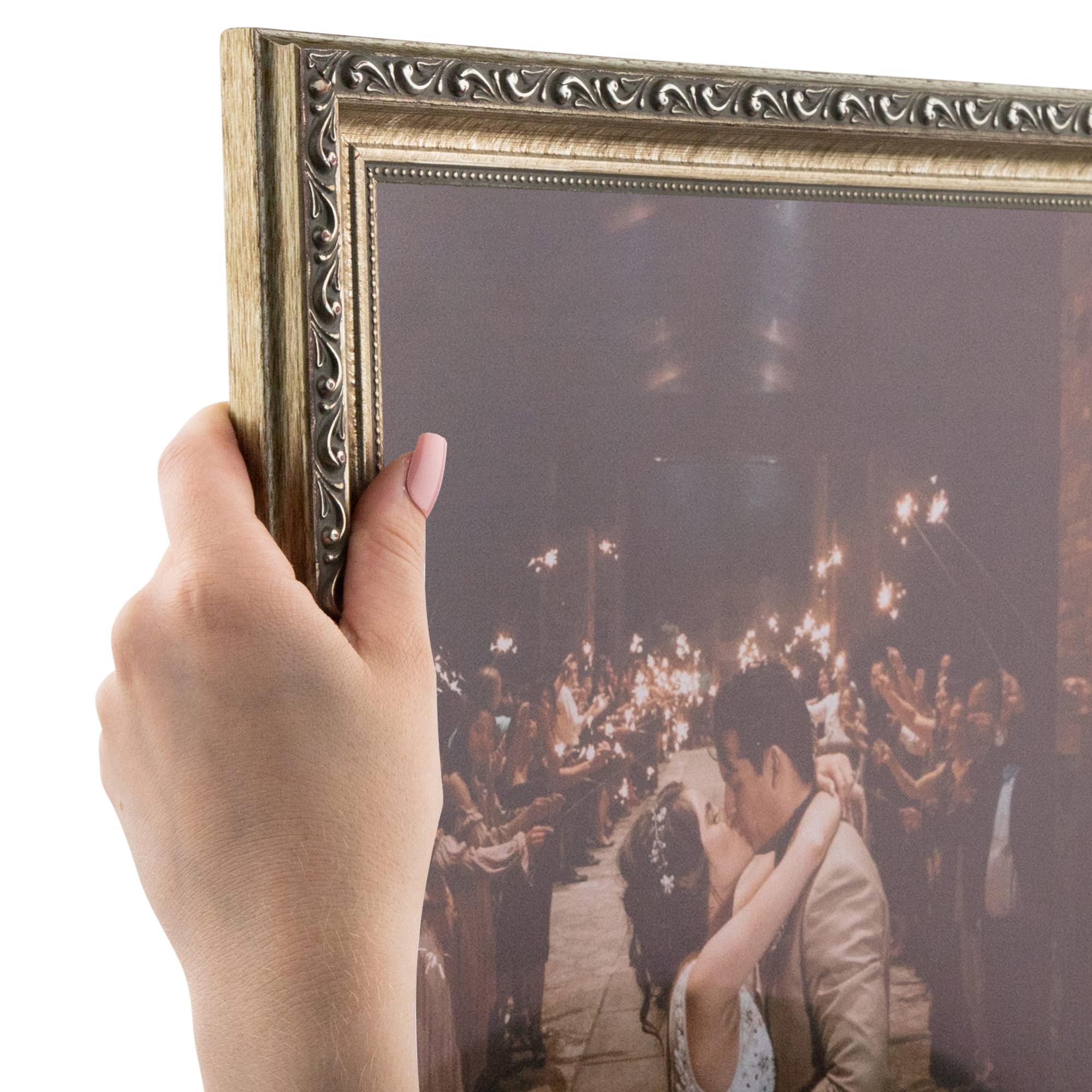 ArtToFrames 24x30 Inch Silver Picture Frame, This 1.30 Inch Custom Poster Frame is Antique Silver - Comes with Economy Acrylic a