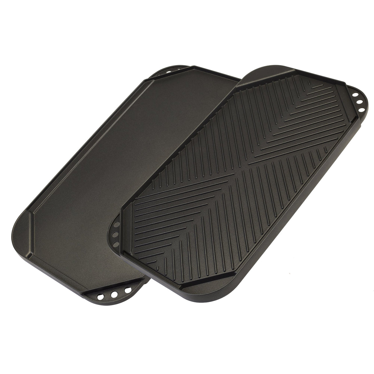 Ecolution Reversible Grill/Griddle Pan, Non-Stick, Dishwasher Safe, Double Burner Family Griddle Grill Pan Cookware, Cast Alumin