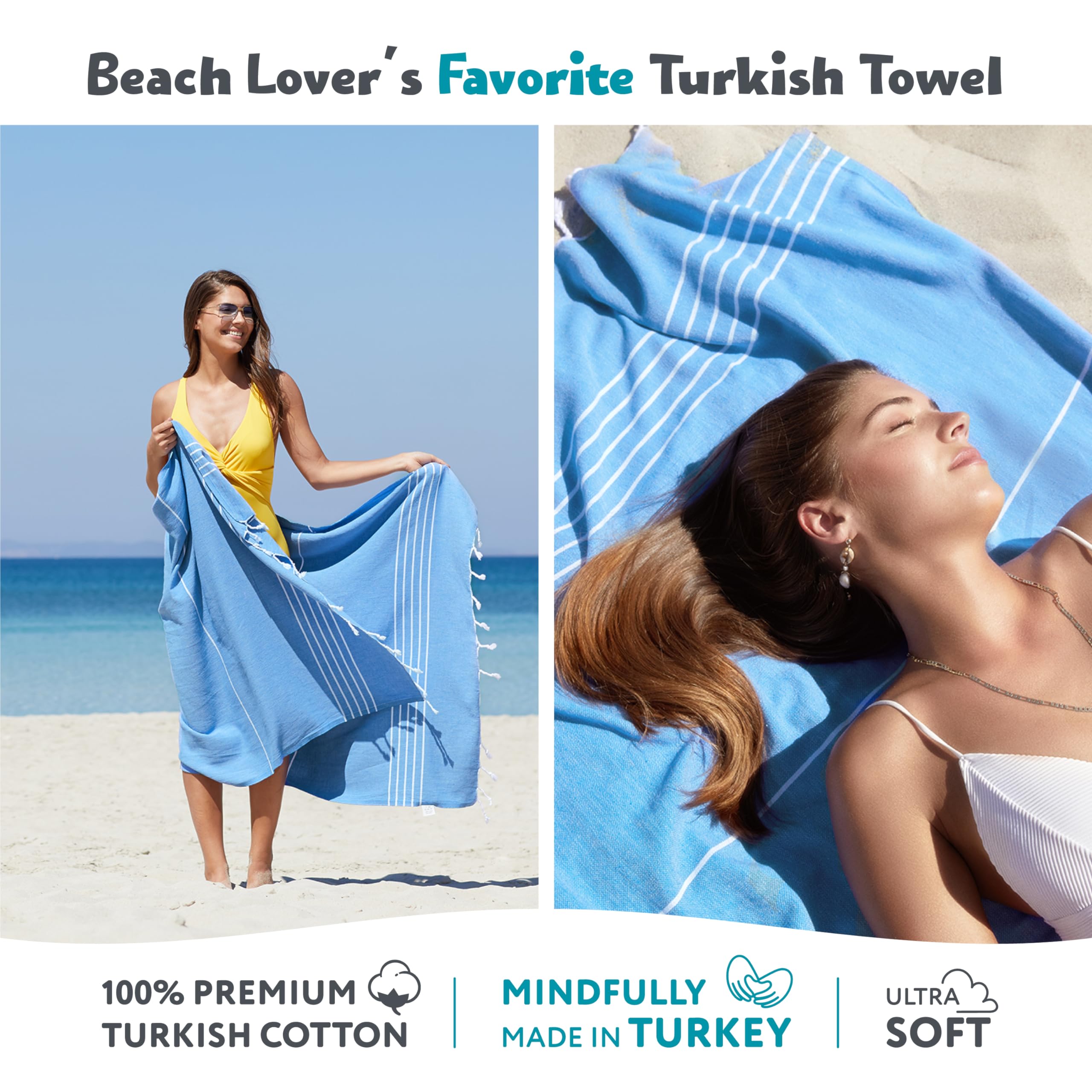 Wetcat Turkish Beach Towel Oversized 38X71 100% Cotton Sand Free Quick Dry Extra Large Light Travel Towel For Adults Beach Acces
