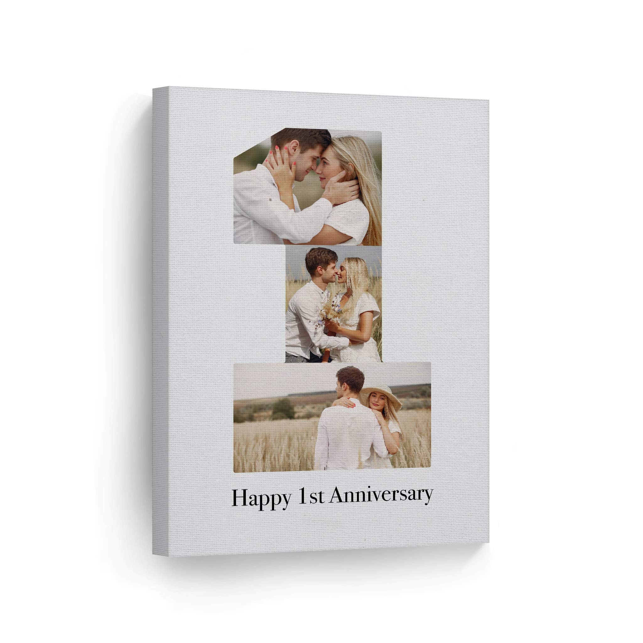 Smile Art Design Custom Photo Print Canvas Print With Your Photos Personalized Photo Upload 3 Images Collage Picture Happy 1St A